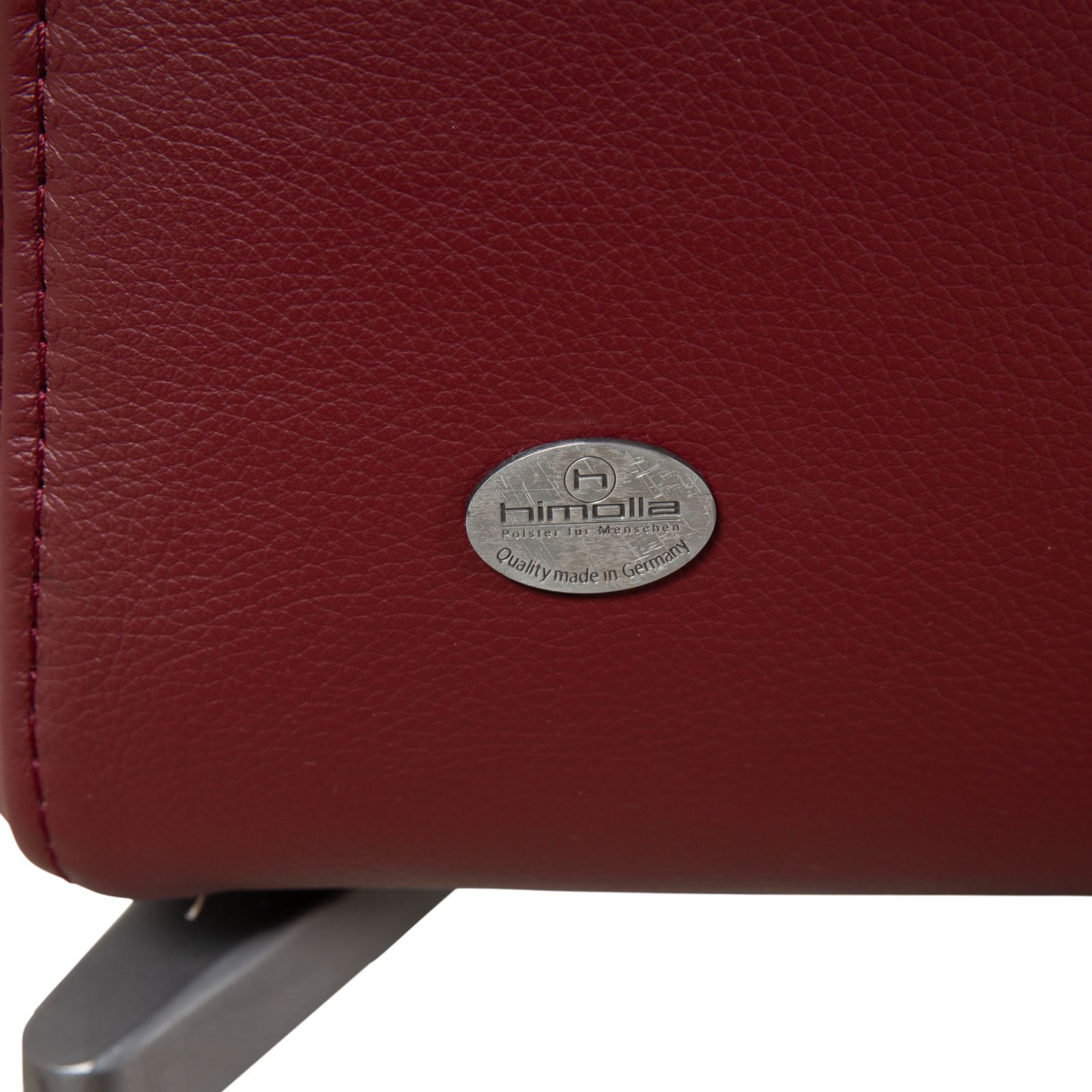 Himolla Three Seater Leather Sofa, Red Burgundy Couch photo 1385.0