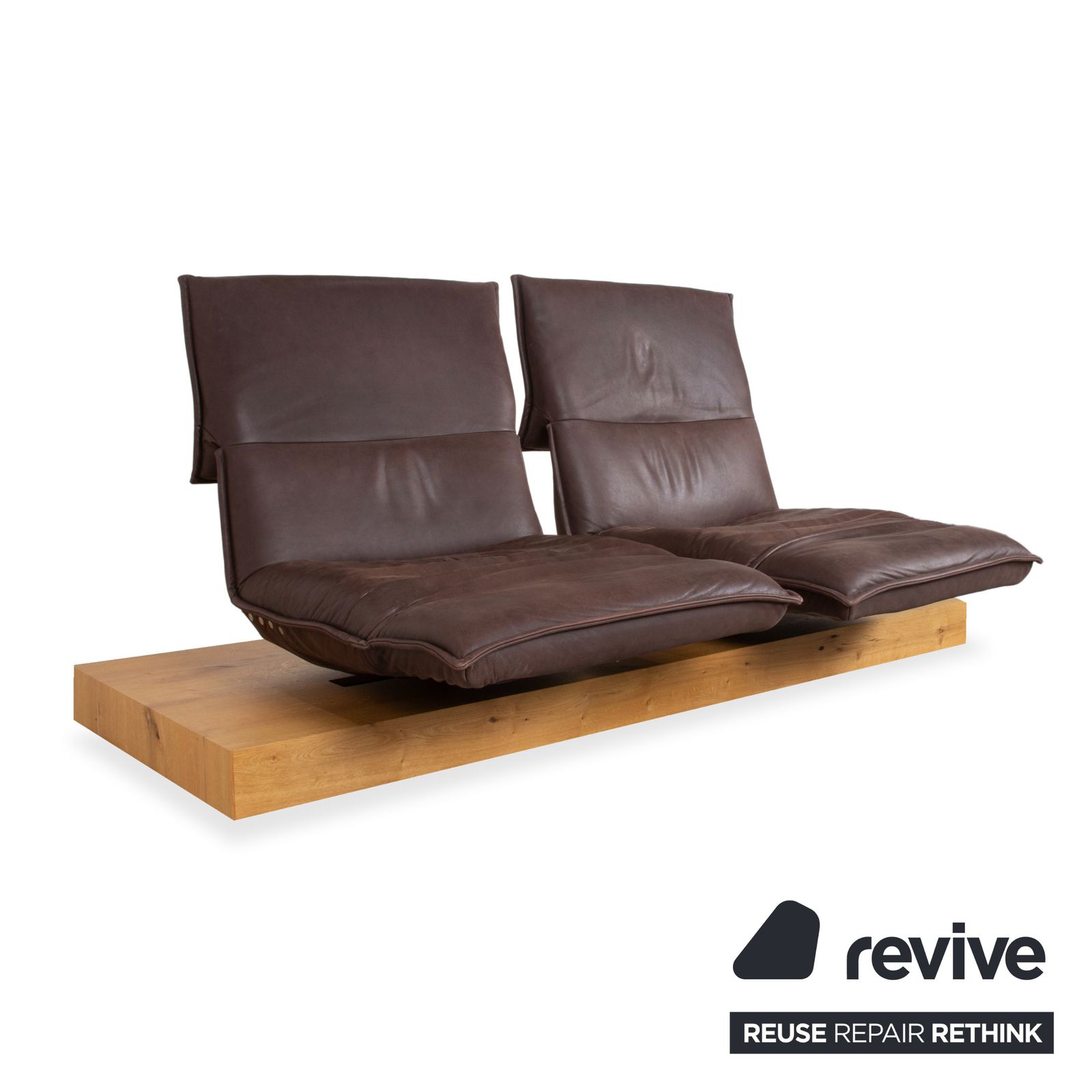 Koinor Free Motion Edit 3 Leather Two Seater Brown Electric Function Sofa photo 4359.0