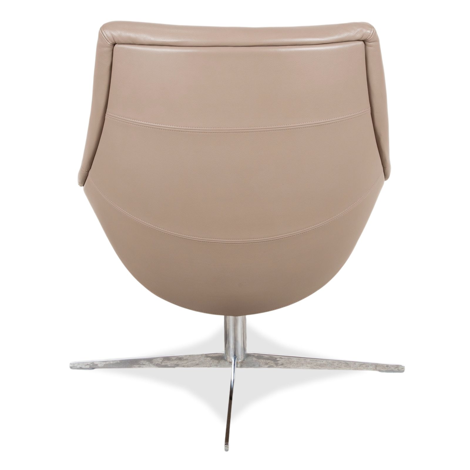 Mobilier Fauteuil Rolf Benz 566 en cuir et chrome, brun gris photo