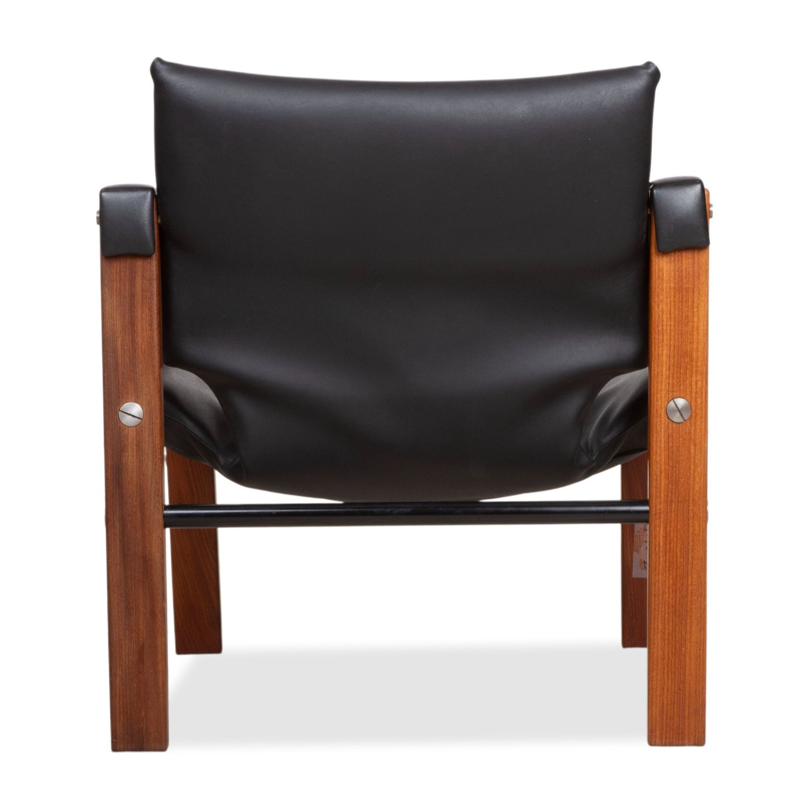 photo for sale Fauteuil vintage Arkana Safari en cuir et bois, noir, par Maurice Burke
