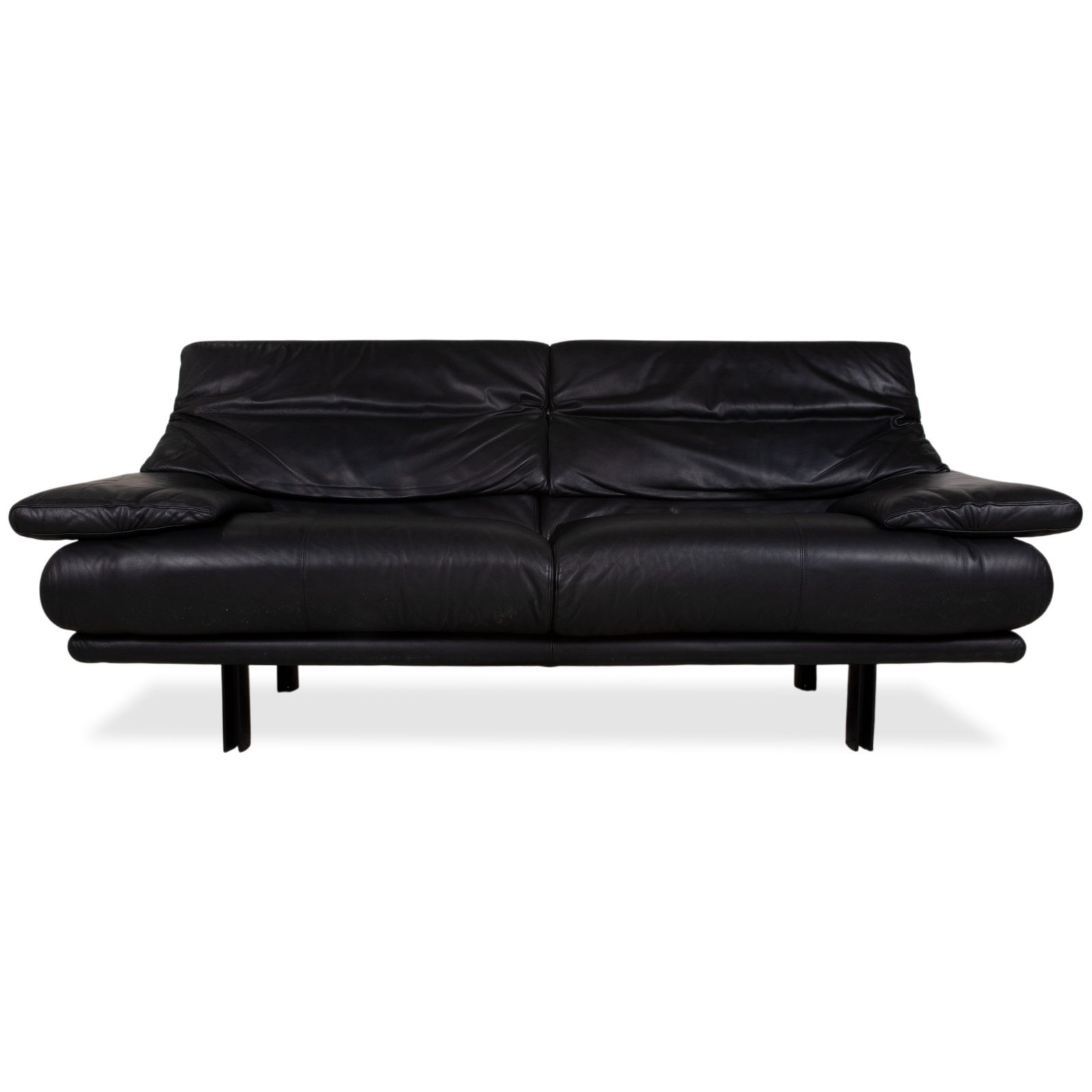 B&B Italia Alanda Leather Two Seater Black Sofa Manual Function