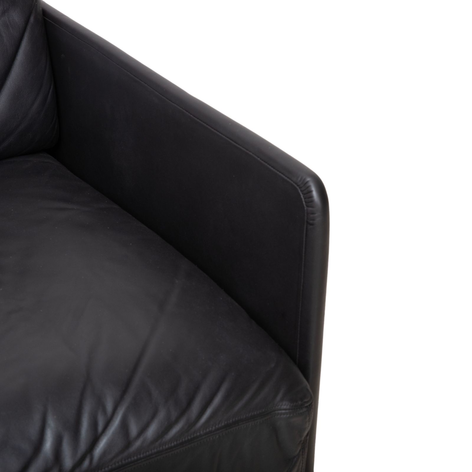 De Sede DS-78 Leather Two Seater Black Sofa Manual Function Sleeping Function photo 3688.0