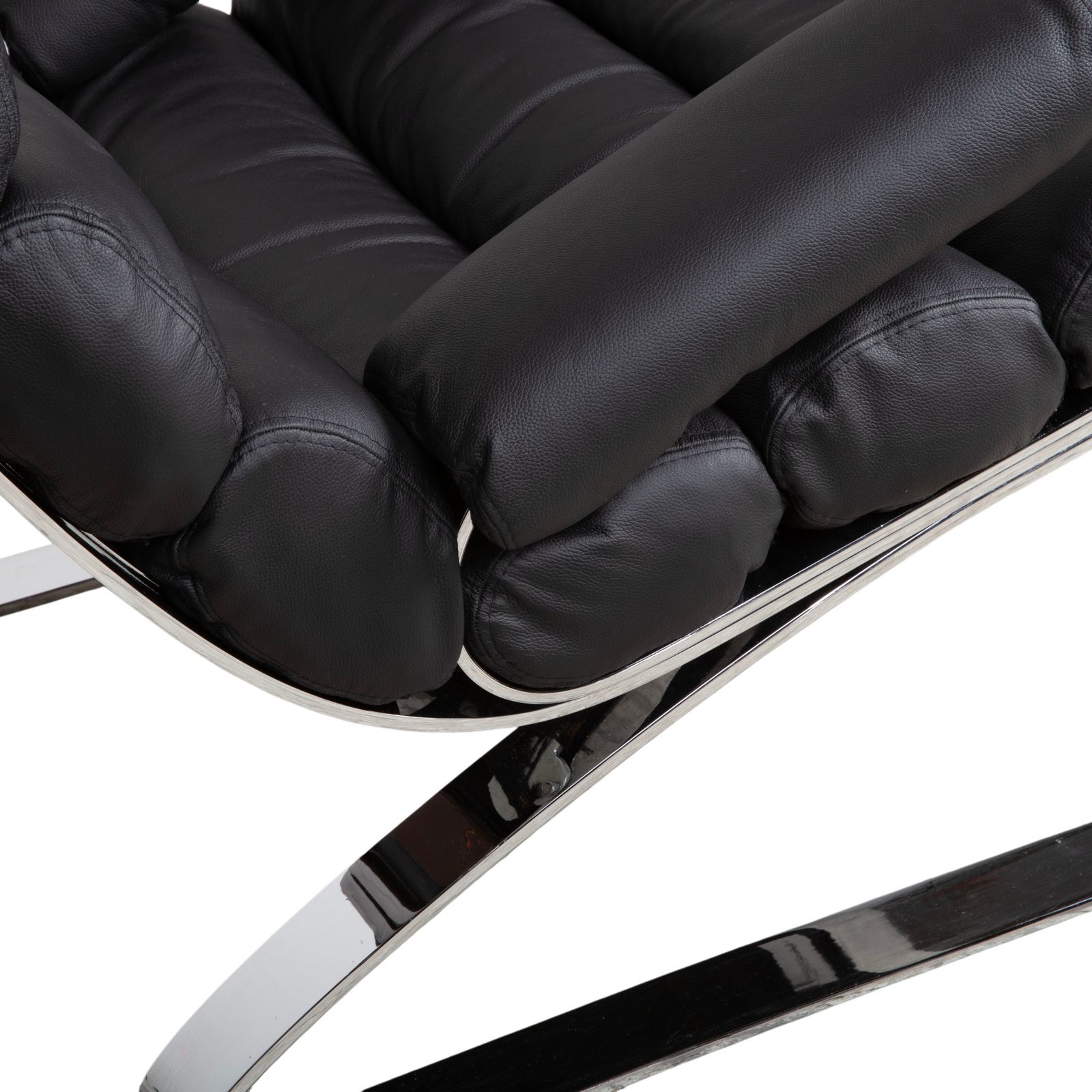 Ensemble de fauteuils cantilever Cor Sinus en cuir chromé noir, retapissés photo Mobilier
