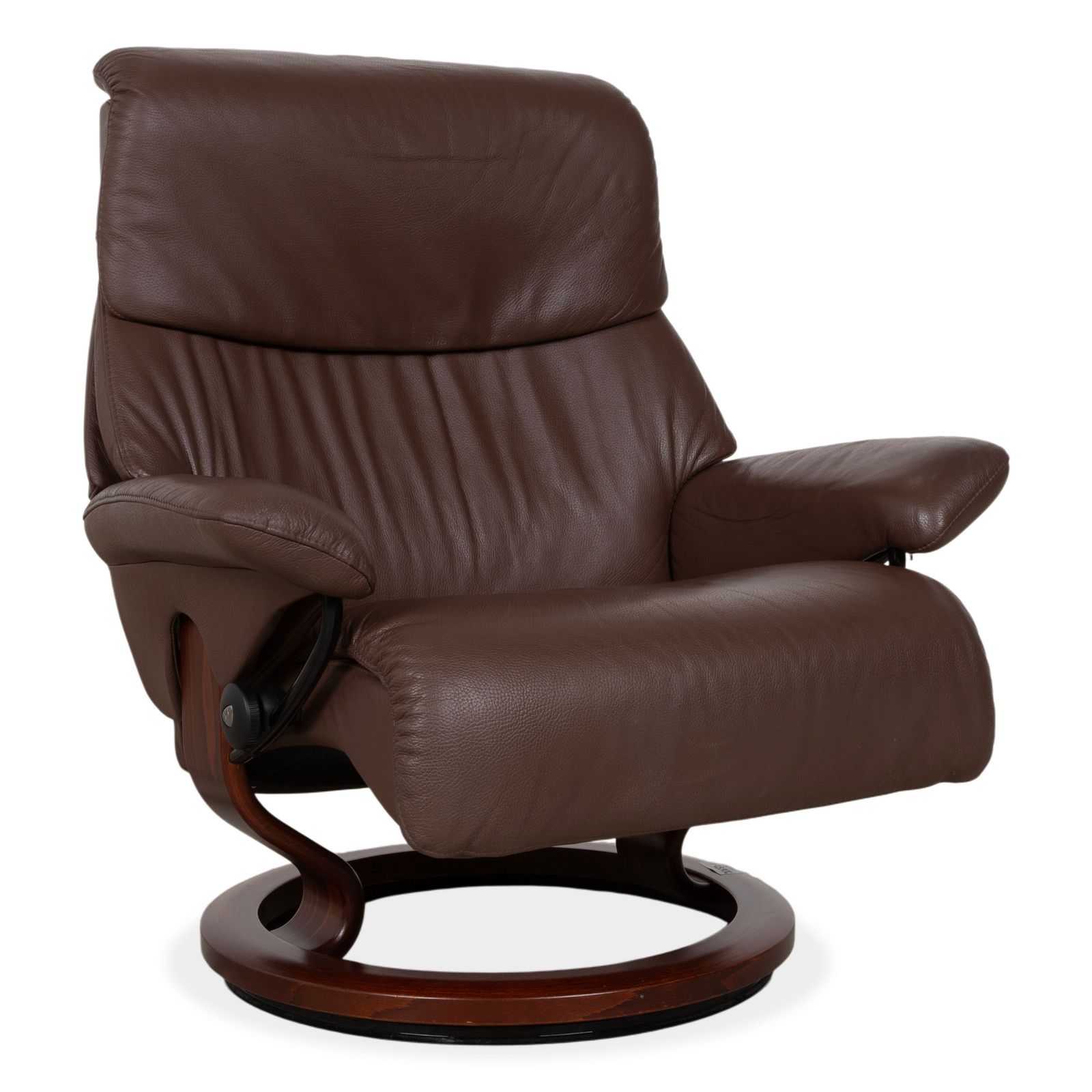 Stressless Vision Leather Recliner Brown Dark Brown Wood Manual Function