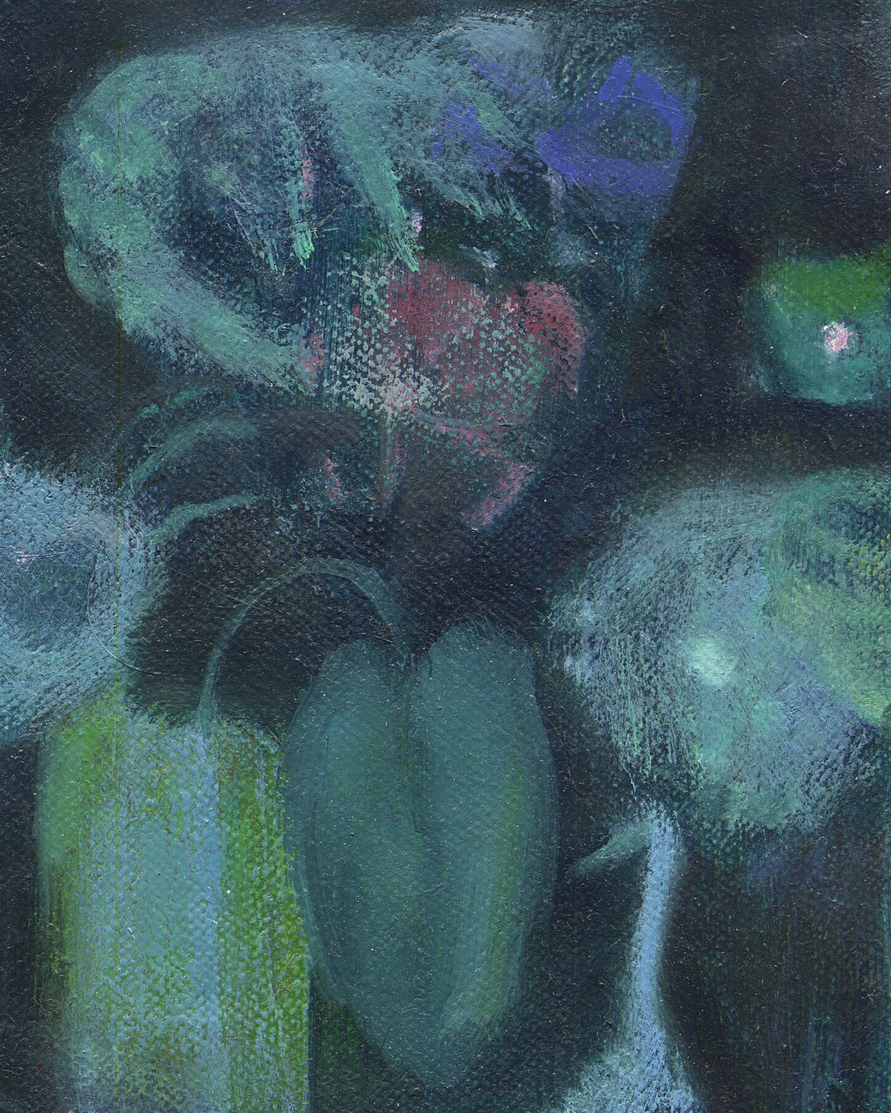 Intens semi-abstract hedendaags olieverfschilderij op doek photo Kunst