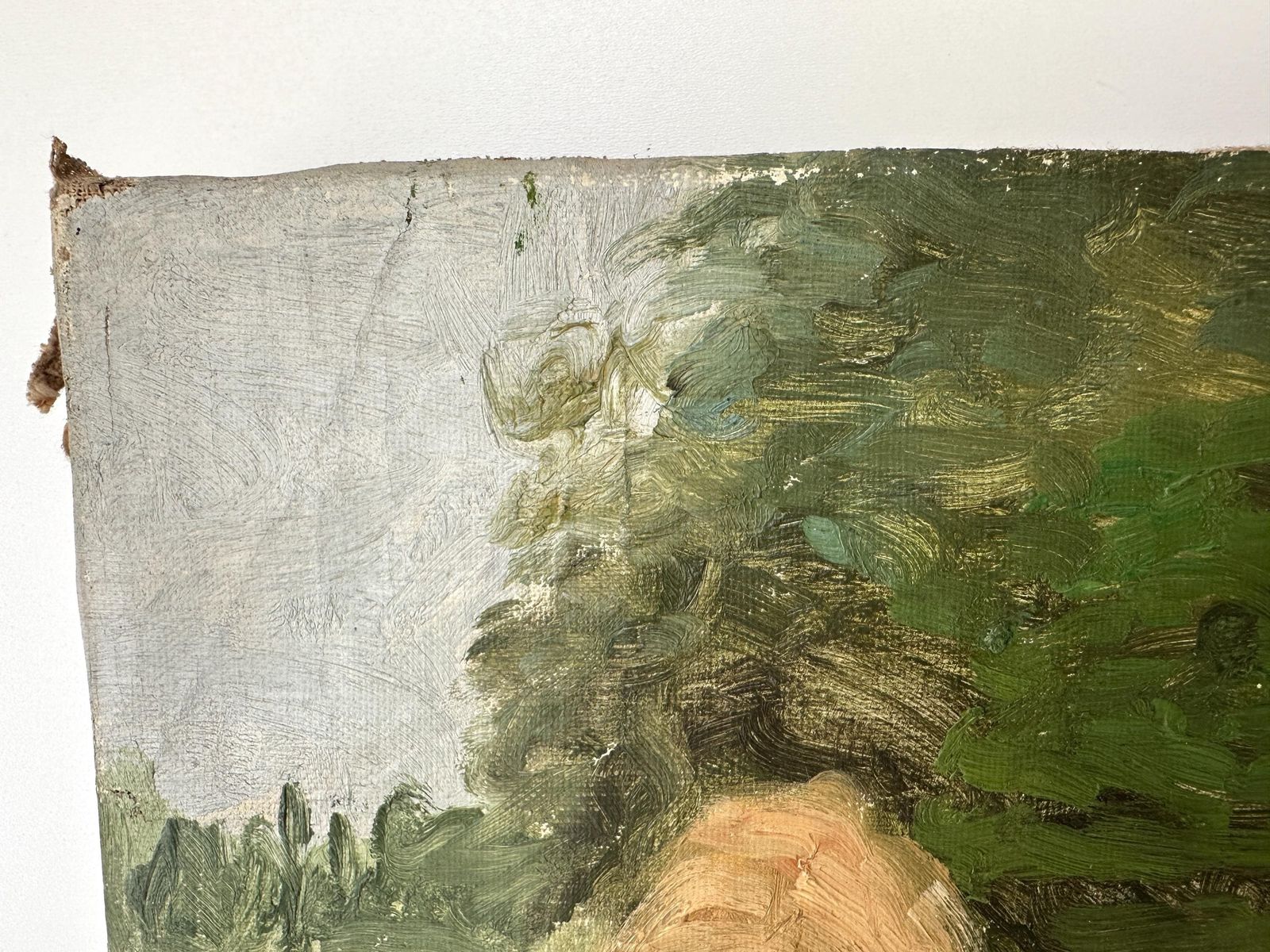 Kunst Antiek Frans olieschilderij op doek "The Haystacks" 1902, gesigneerd landschap van Gaëtan Dumas photo