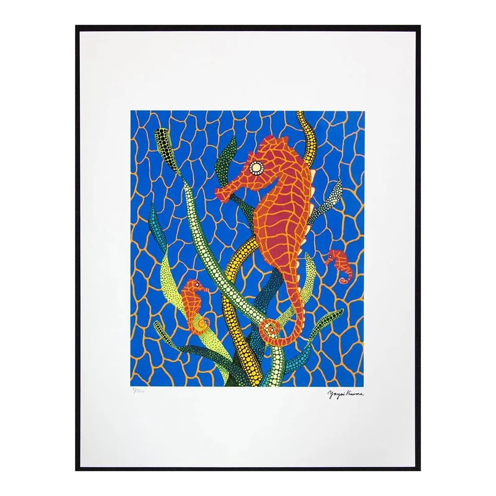 Naar Yayoi Kusama, Seahorses, Lithografie, jaren 1990