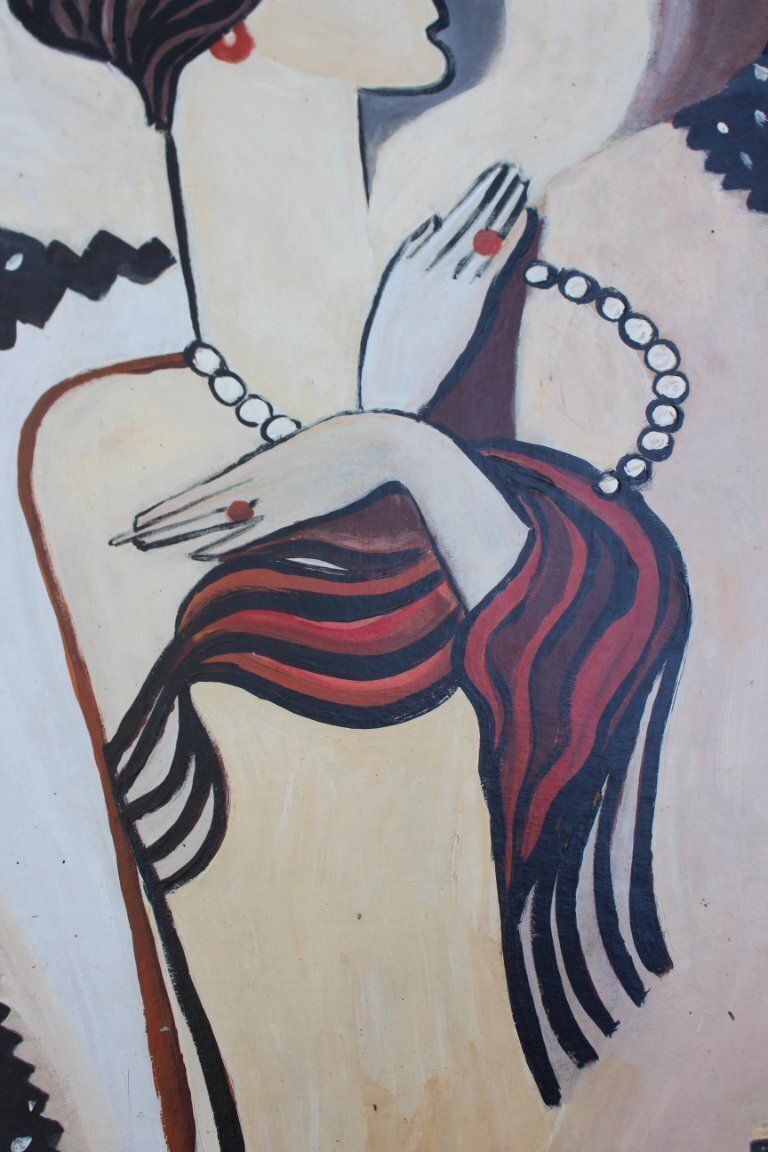 Jaren 1960 mid-century modern expressionistisch naaktschilderij in olieverf photo buy