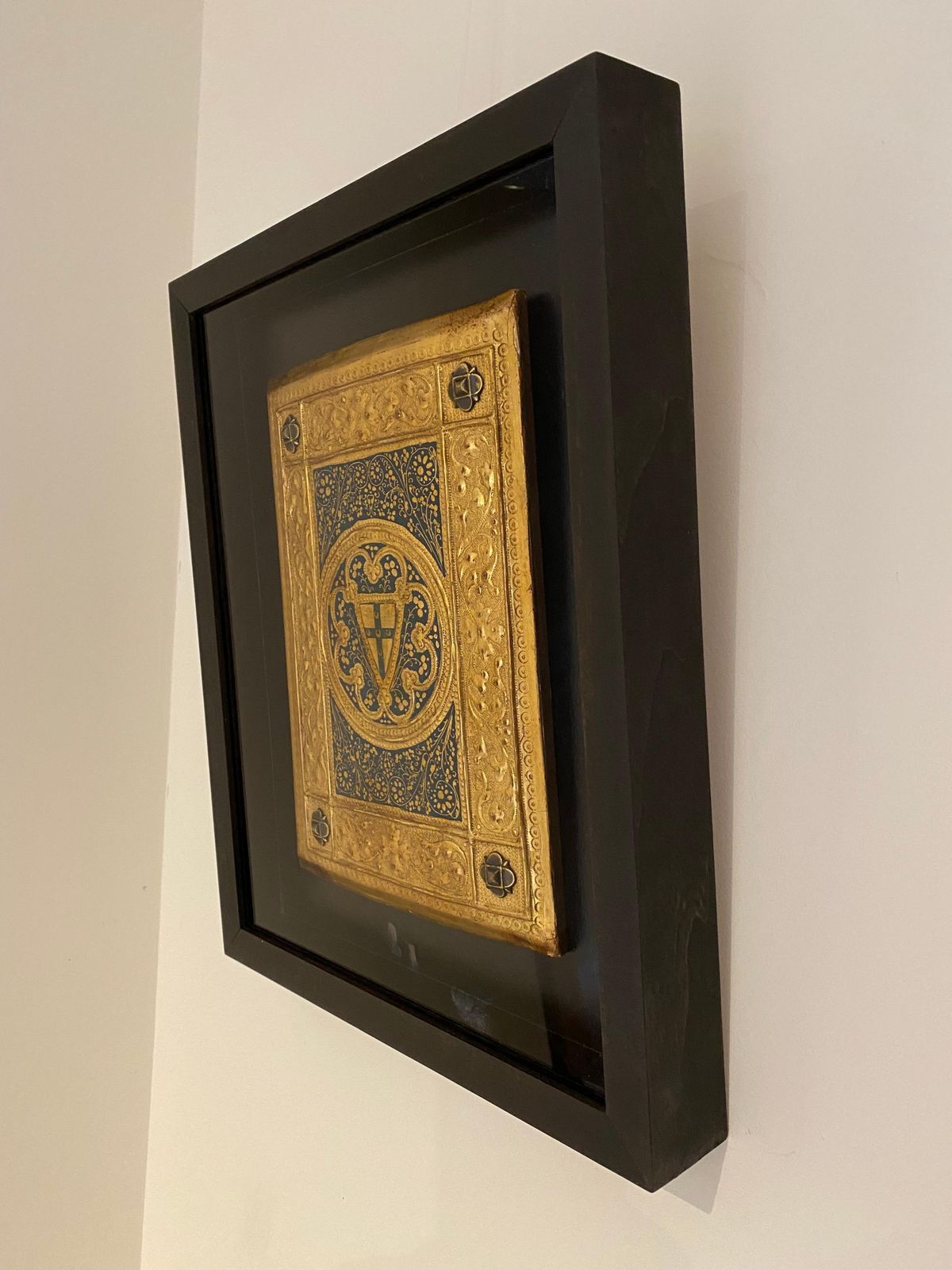 Icilio Federico Joni 1866 To 1946. Italian. Painted Wood Tavolette Book Cover Binding. The Biccherna Aesthetic. Framed. Siena. Sienese. Tuscany. photo Art