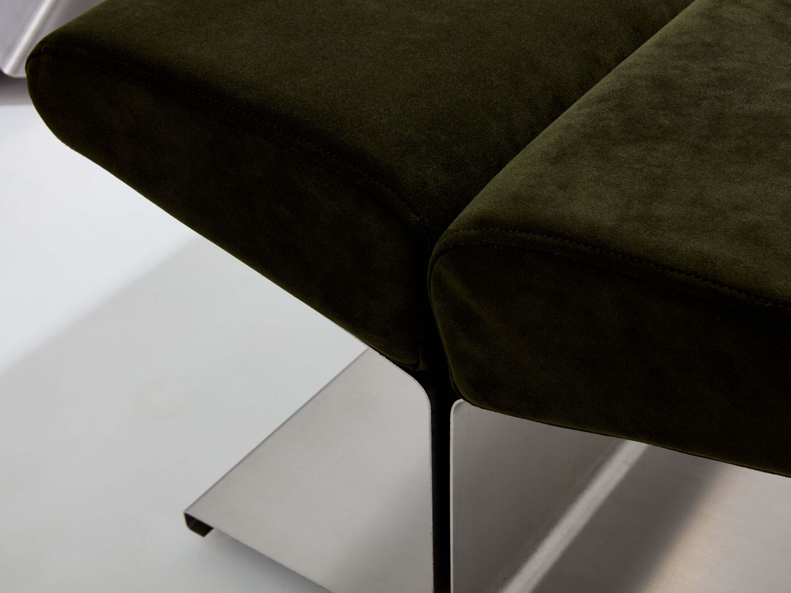 Paul Geoffroy For Uginox Stainless Steel Alcantara Ottomans 1975 photo buy