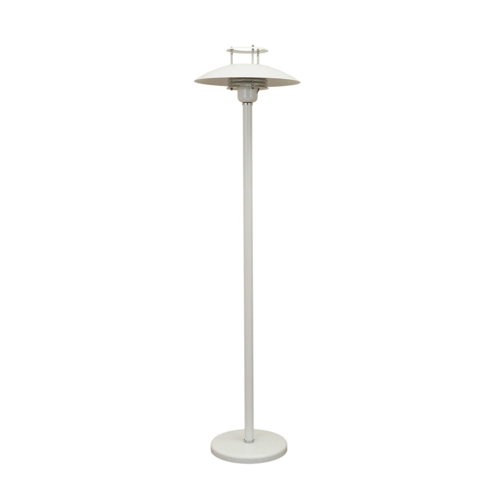 Deense vloerlamp in wit metaal, minimalistisch Scandinavisch design, jaren 1970