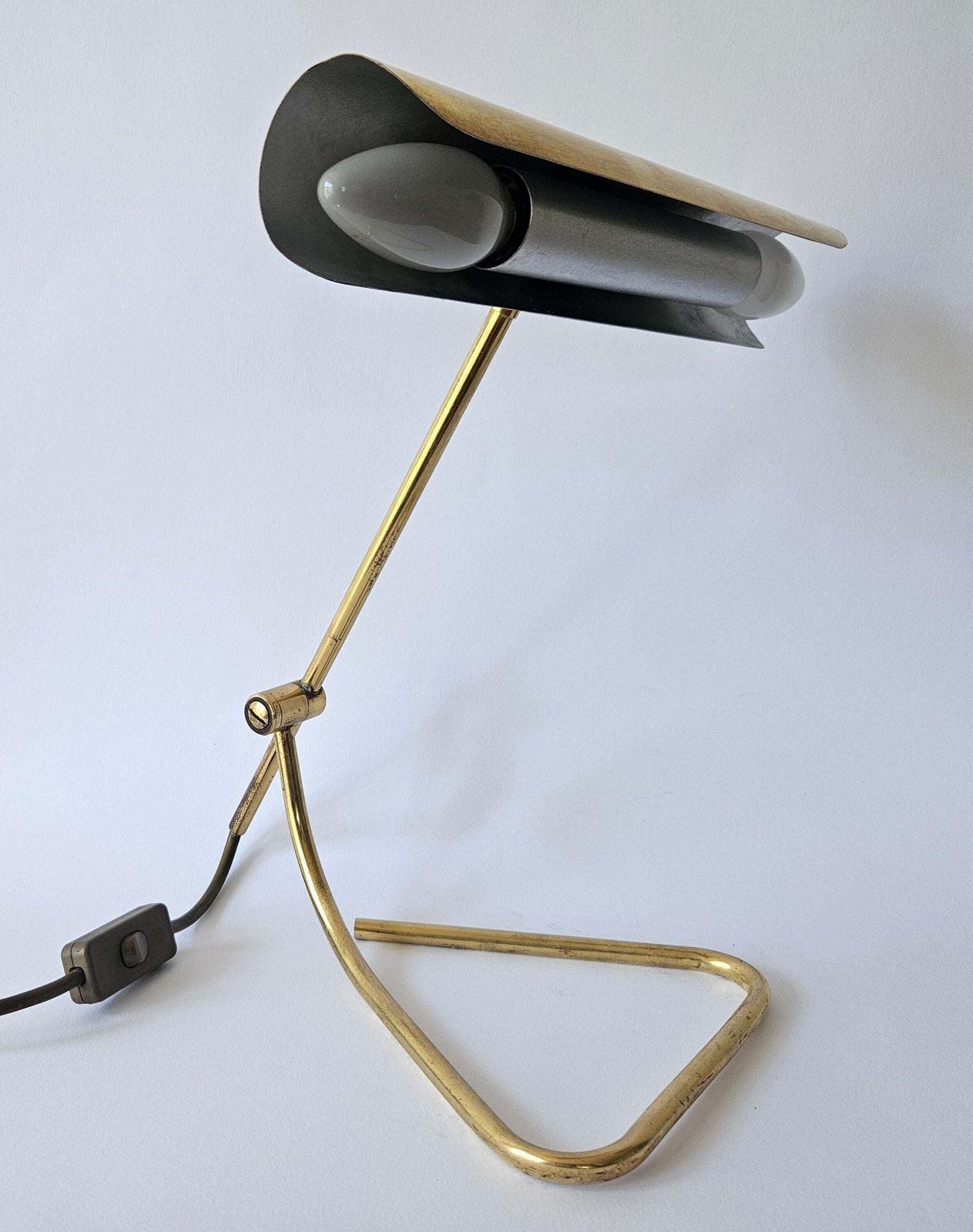Zeldzame Mid-Century Messing Tafel- of Bureaulamp Omi, Kantoor of Bank, Duitsland, jaren 1970 photo buy