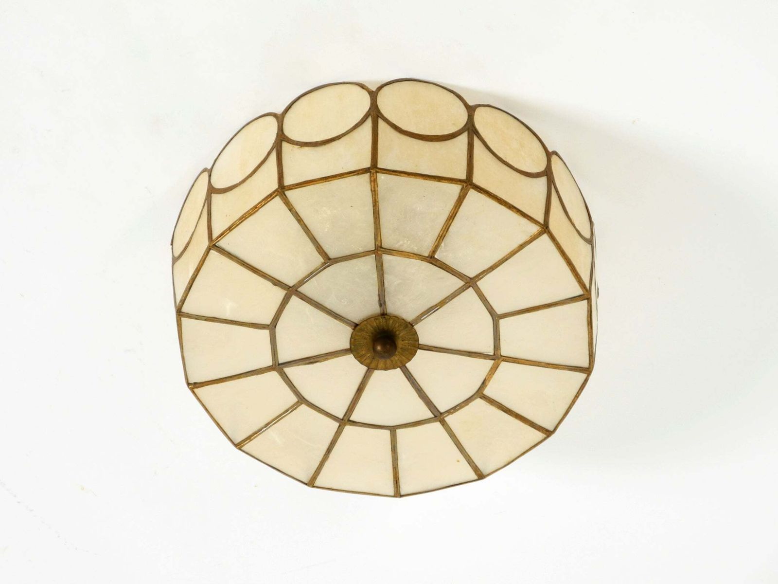 Elegant, Stunningly Beautiful Round Mid Century Modern Ceiling Or Wall Lamp Made photo vinterior