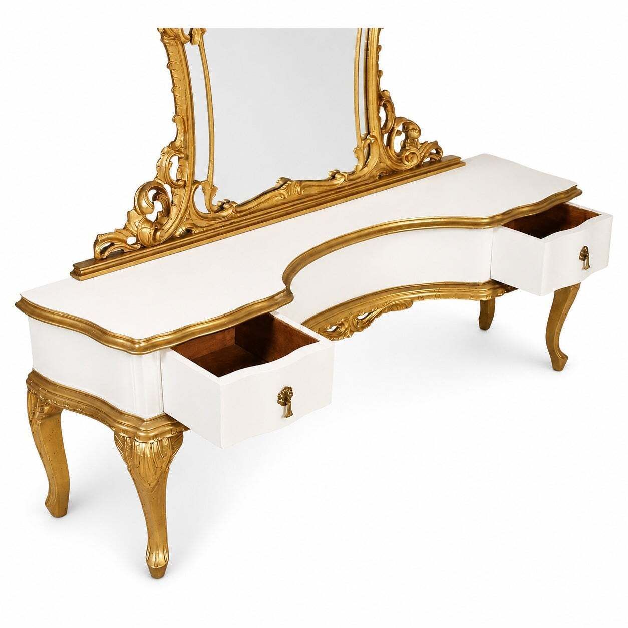 Italiaanse Venetiaanse kaptafel in crèmelak en verguld, door Fratelli Testolini photo for sale