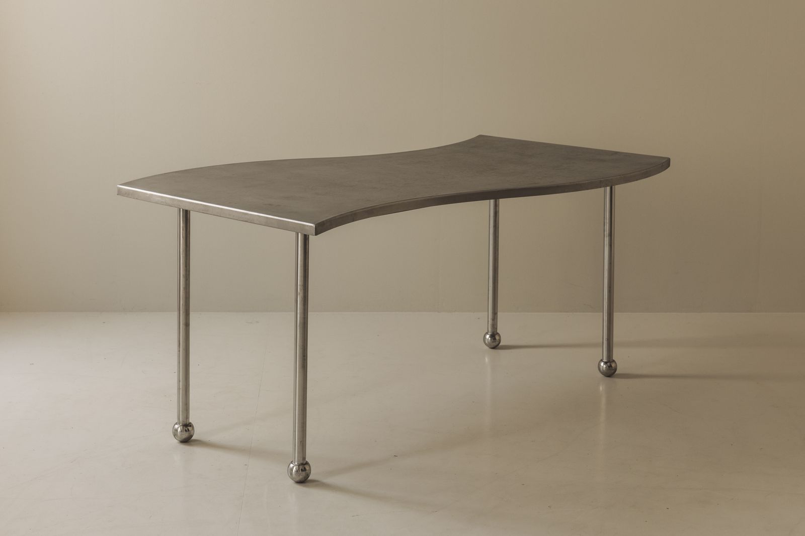 photo for sale Postmodern Steel Free Form Table, France 1980s