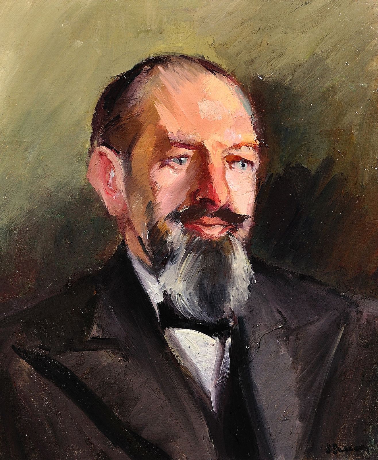 Portret van een heer. Gesigneerd S Sassoon. Schilderij uit het interbellum, George V-periode, ca. 1920 - 1940. Ingelijste olieverf op doek. photo furniture