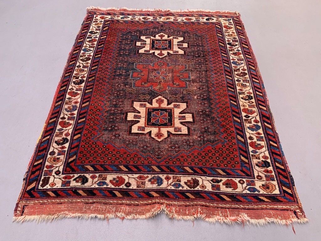 Vintage Tribal Rug 130x97 Cm, Small, Tribal Oriental Carpet Truly Shabby Chic photo for sale