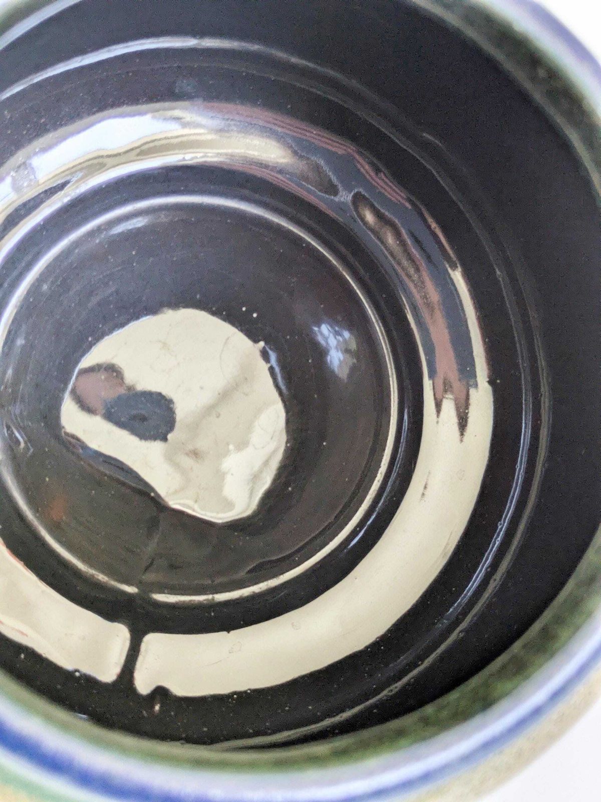 photo for sale Kmk Mora Ceramic Vase West German Pottery Green Blue 1970s