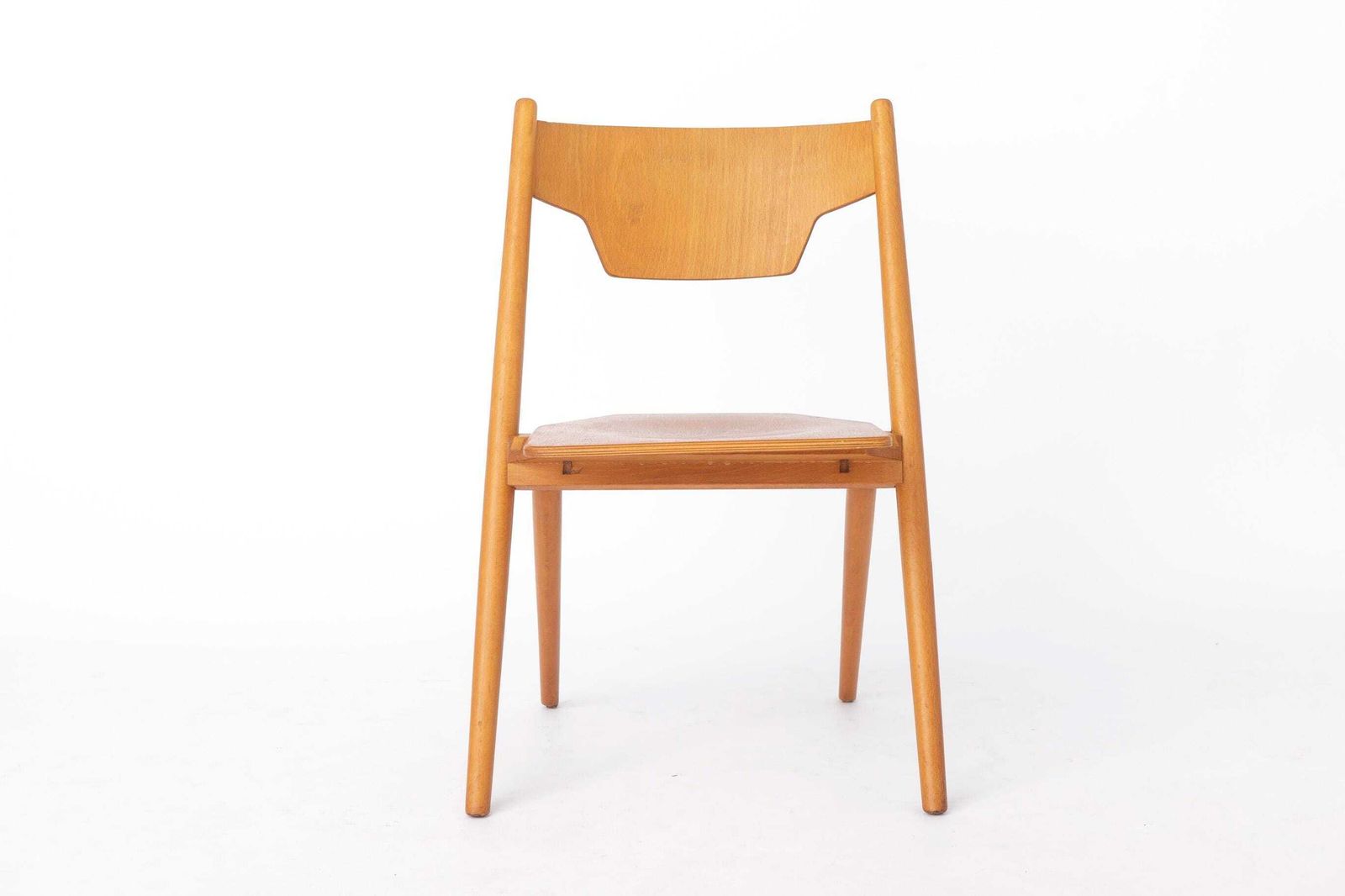 Vintage Hiller Vouwstoel, Duitse beukenhouten stoel, ruimtebesparend mid-century design, jaren 1970