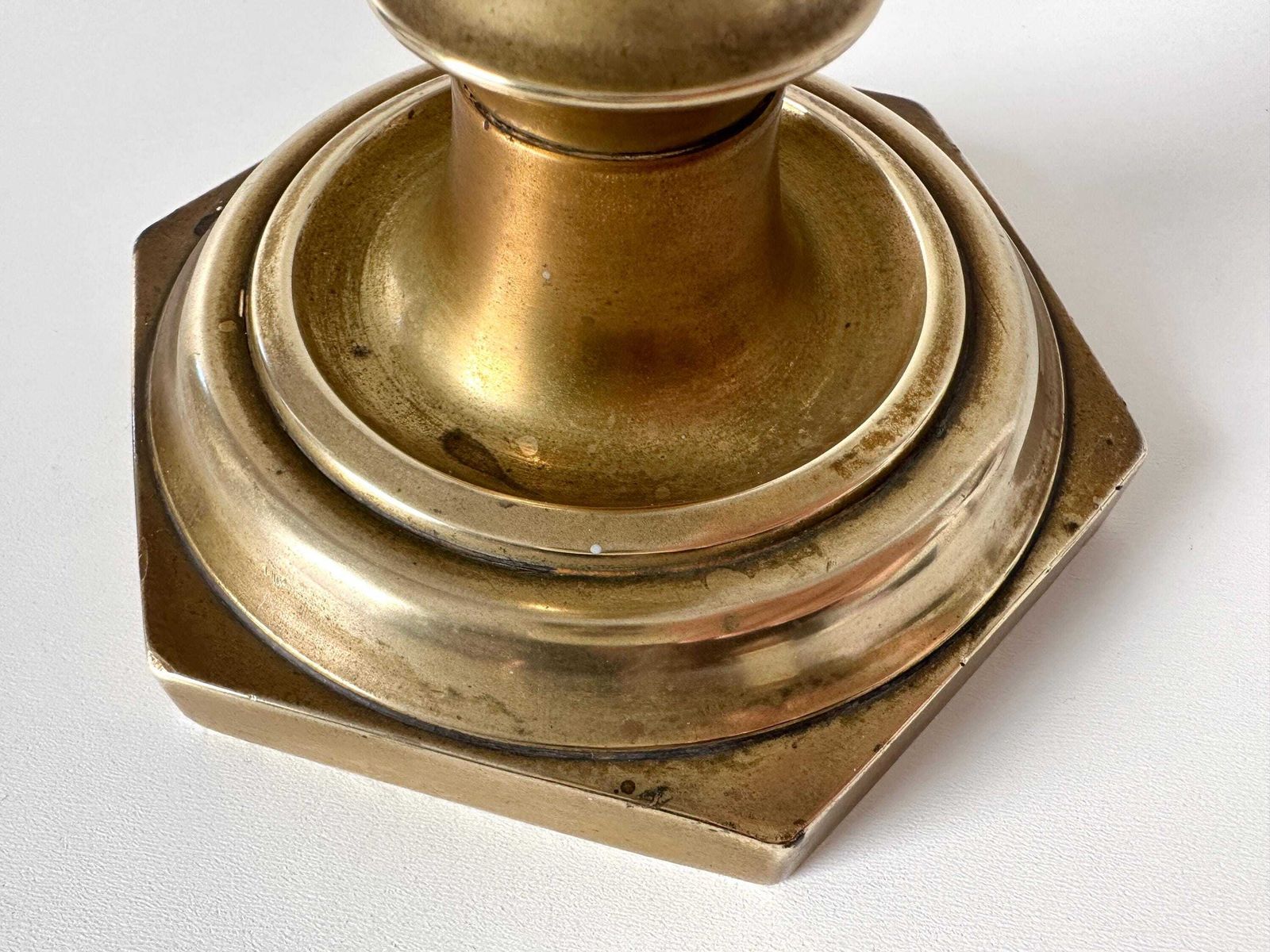 Antique Brass Candle Holder, French Candlestick Circa 1900's photo vinterior
