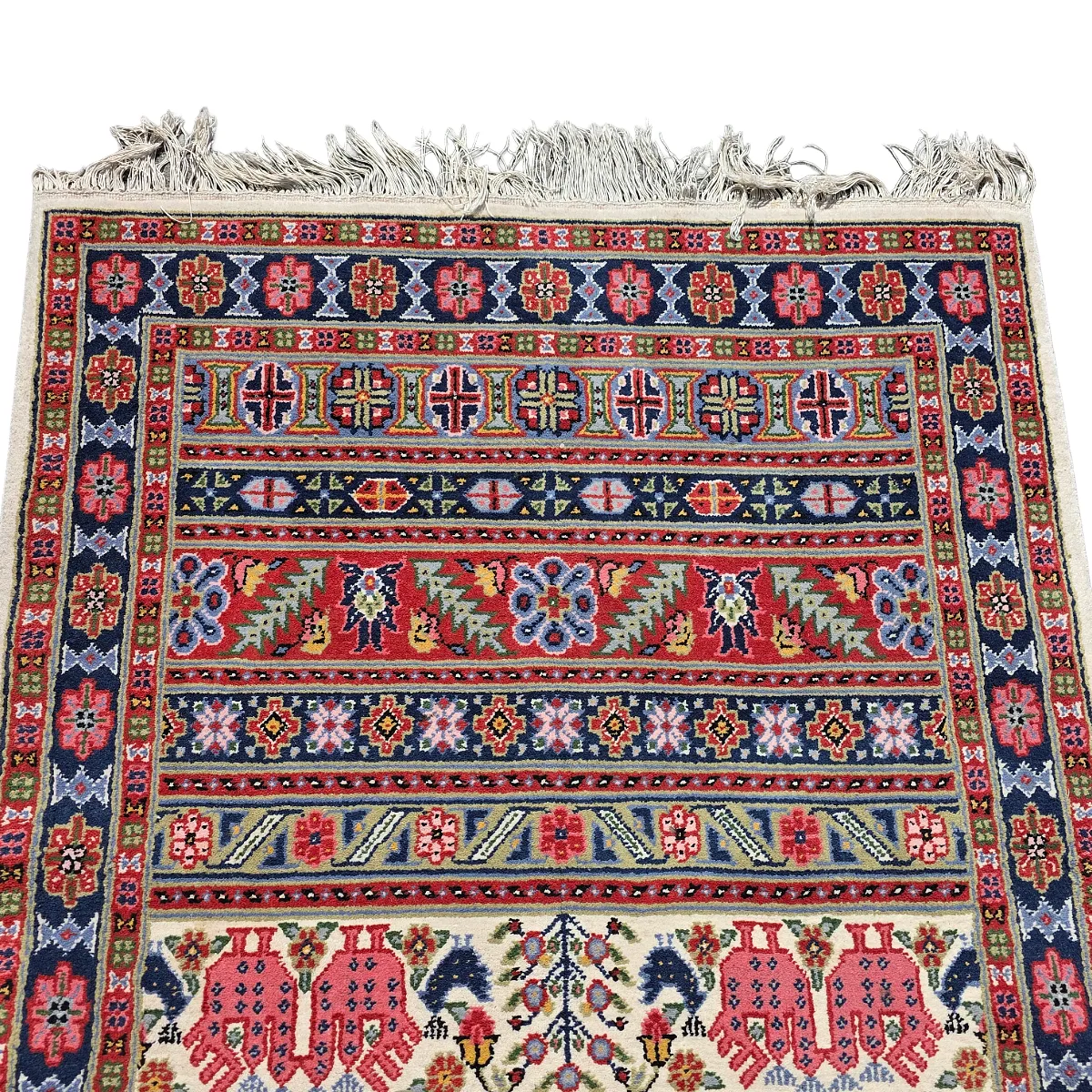 Handgeknoopt Tunesisch wollen vloerkleed, 2e helft 1900s photo Textiel