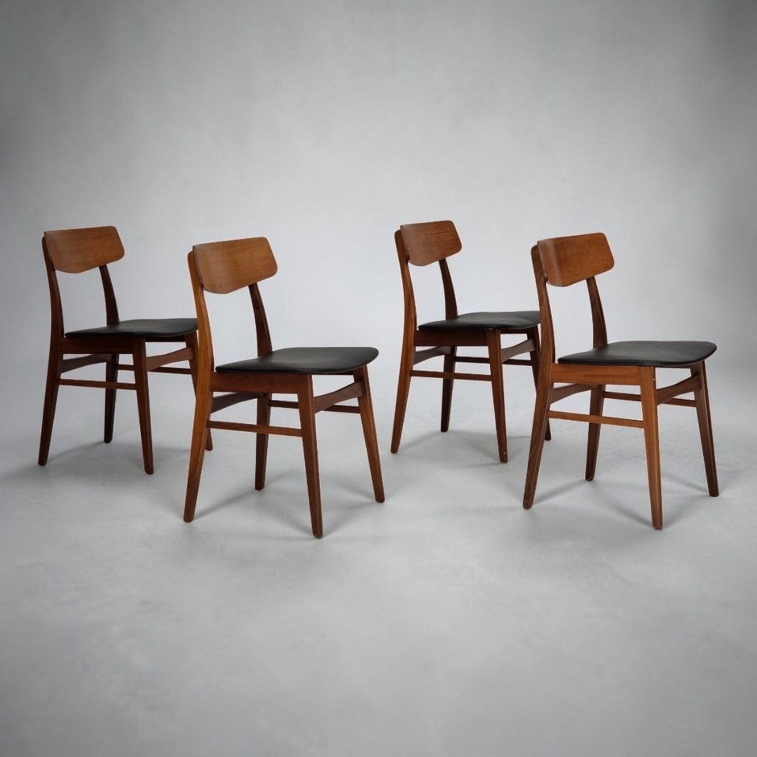 1970s, Set Of 4 Danish Dining Chairs By Findahl Møbelfabrik, Teak Wood.