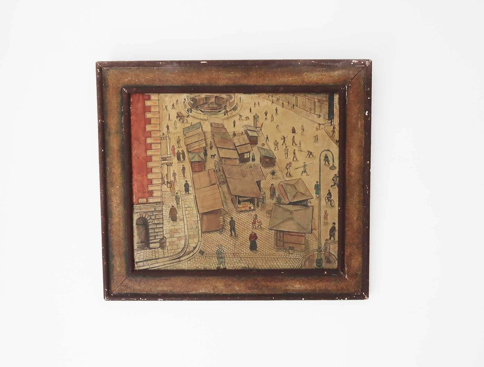 Primitive Painting Of Hoher Markt, Vienna. Signed Krämer. 1930's. photo for sale