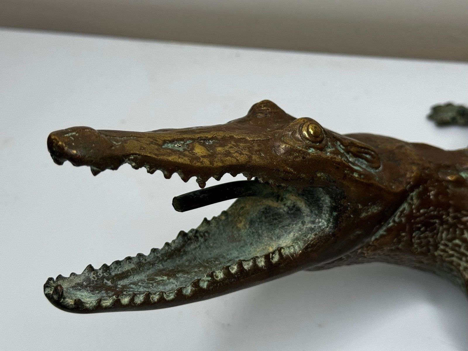 Early 20th Century Bronze Crocodile Fountain Head Garden Spout In The Manner Of Antoine Louis Barye photo for sale