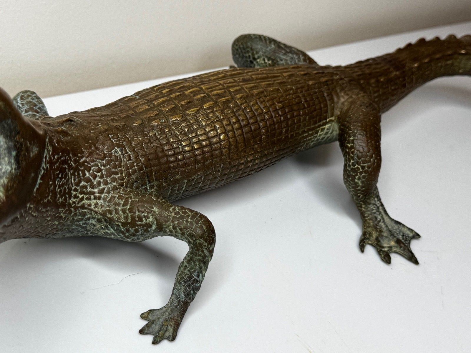 Early 20th Century Bronze Crocodile Fountain Head Garden Spout In The Manner Of Antoine Louis Barye photo Garden Decor