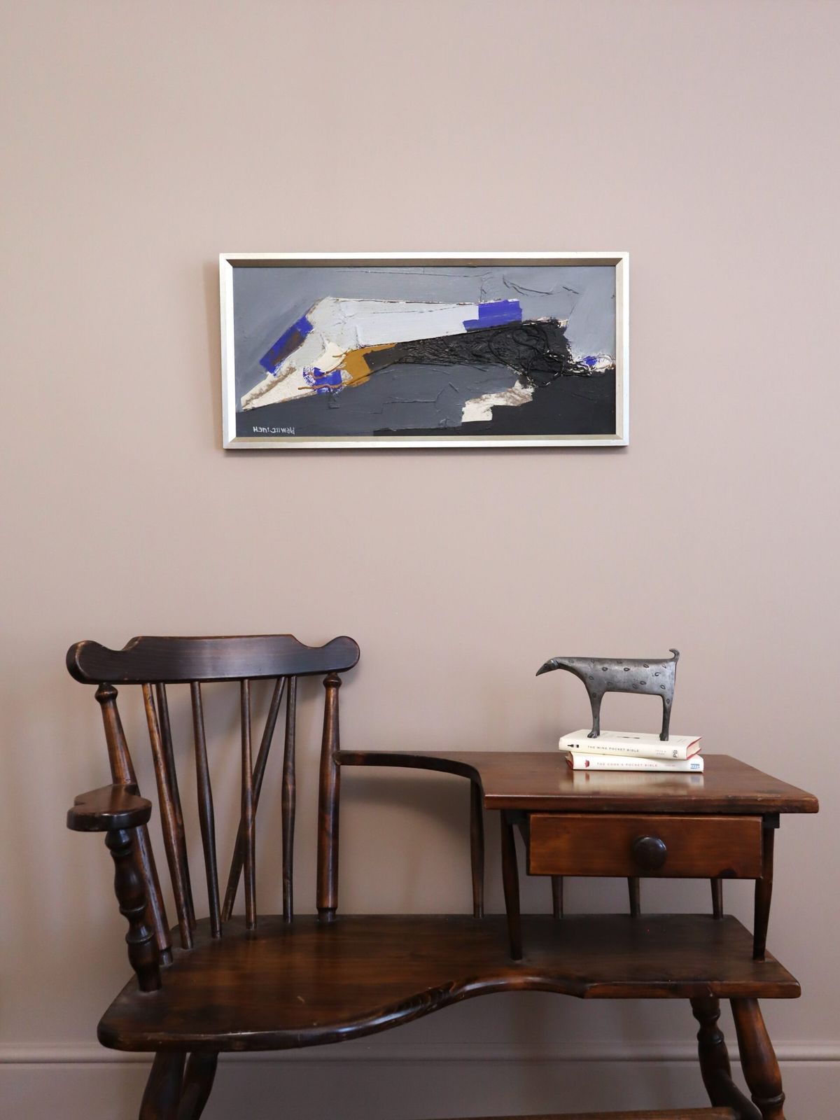 Blue Echoes, olieverfschilderij, midden 20e eeuw photo furniture