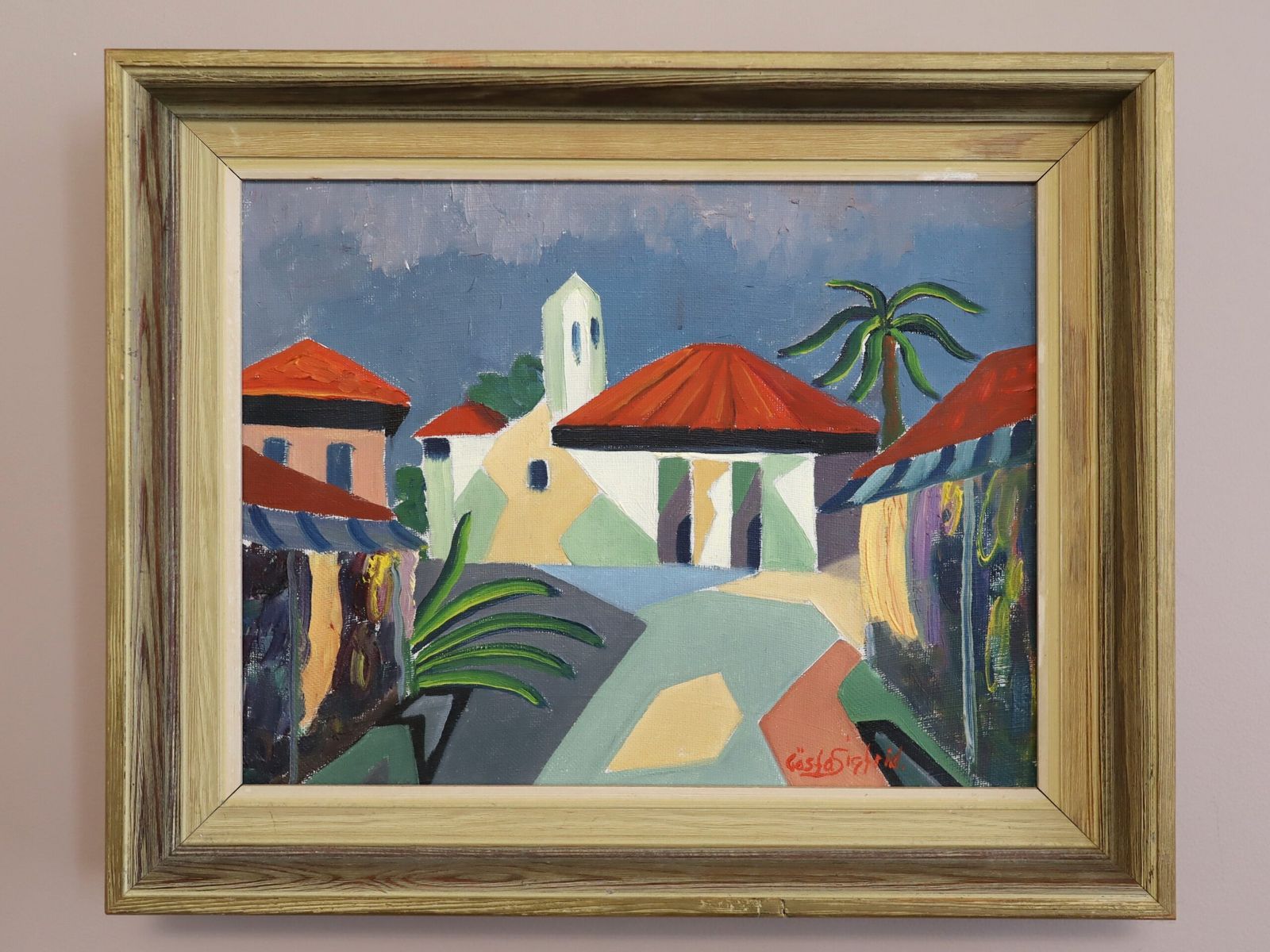 Where The Palms Sway In Oil Onto Canvas