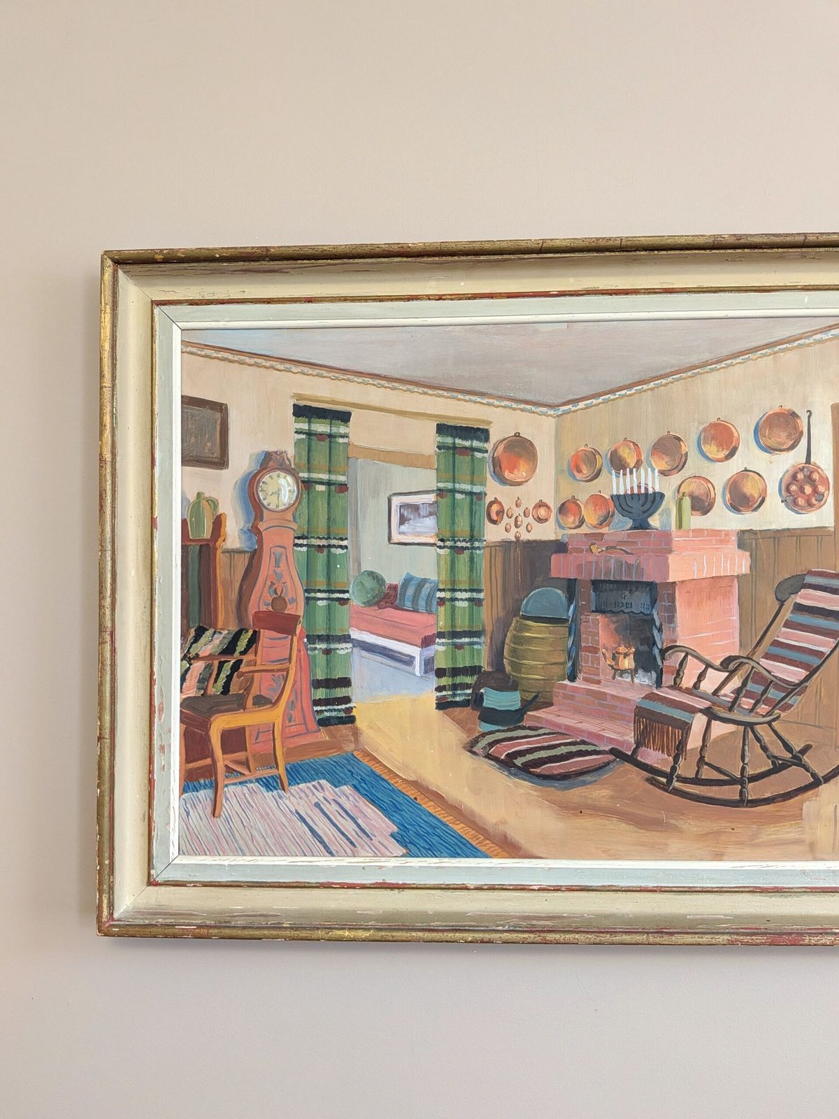The Family Sitting Room In Oil Onto Board photo for sale