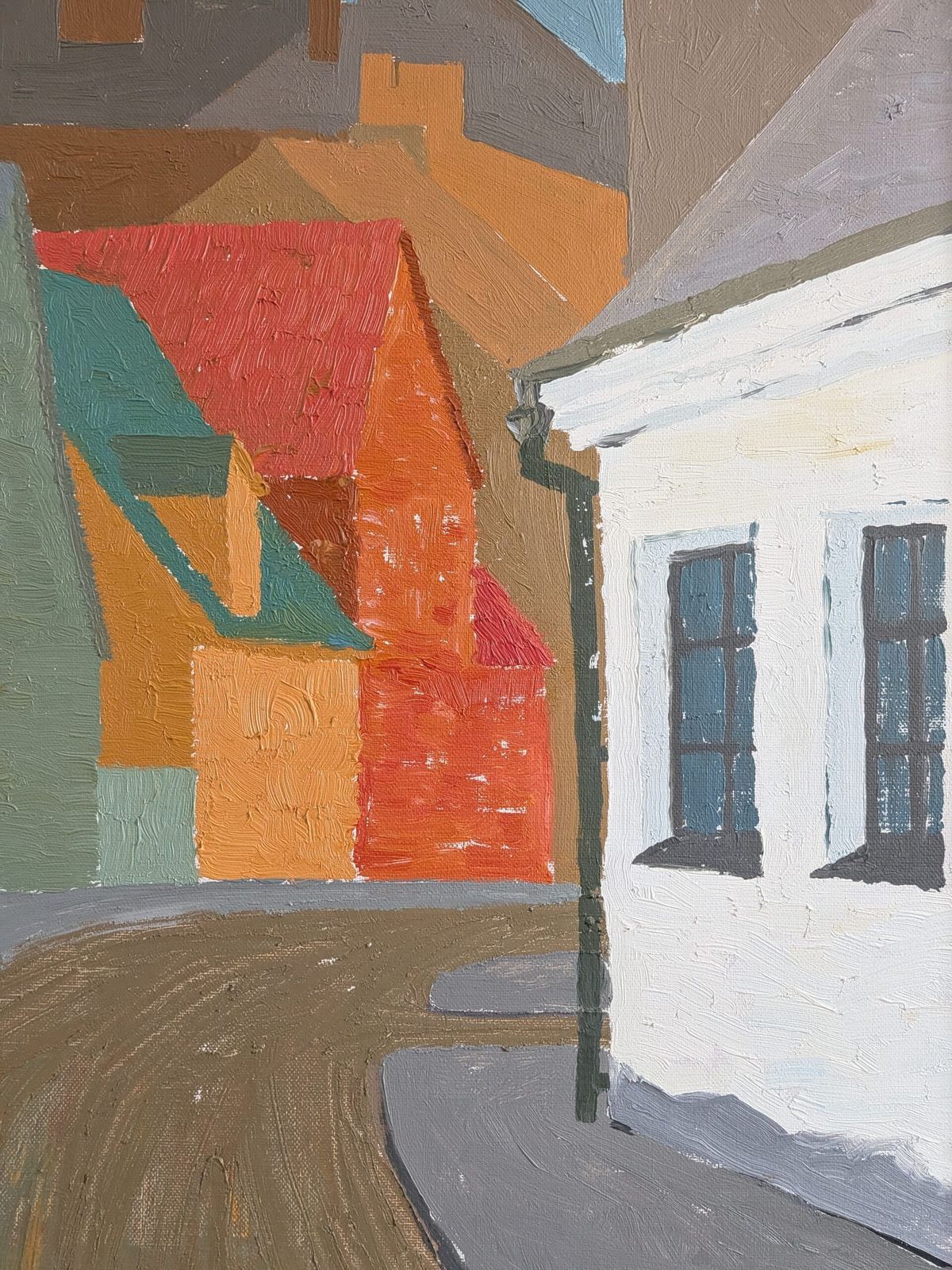photo furniture Where The Street Bends, olieverfschilderij jaren 1960
