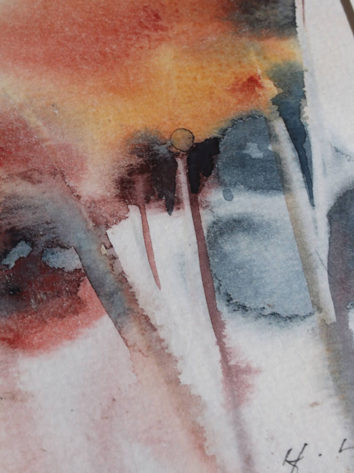 Abstract aquarelbloemenschilderij, jaren 1990, Duitsland photo vinterior