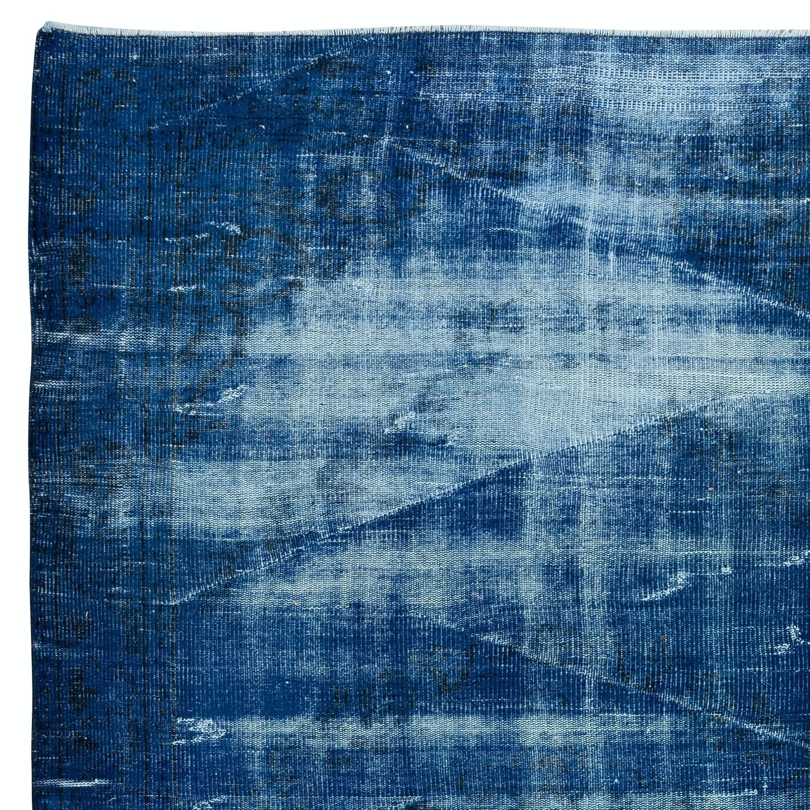 Tapis vintage bleu noué à la main, 177 x 280 cm, Turquie photo Textiles