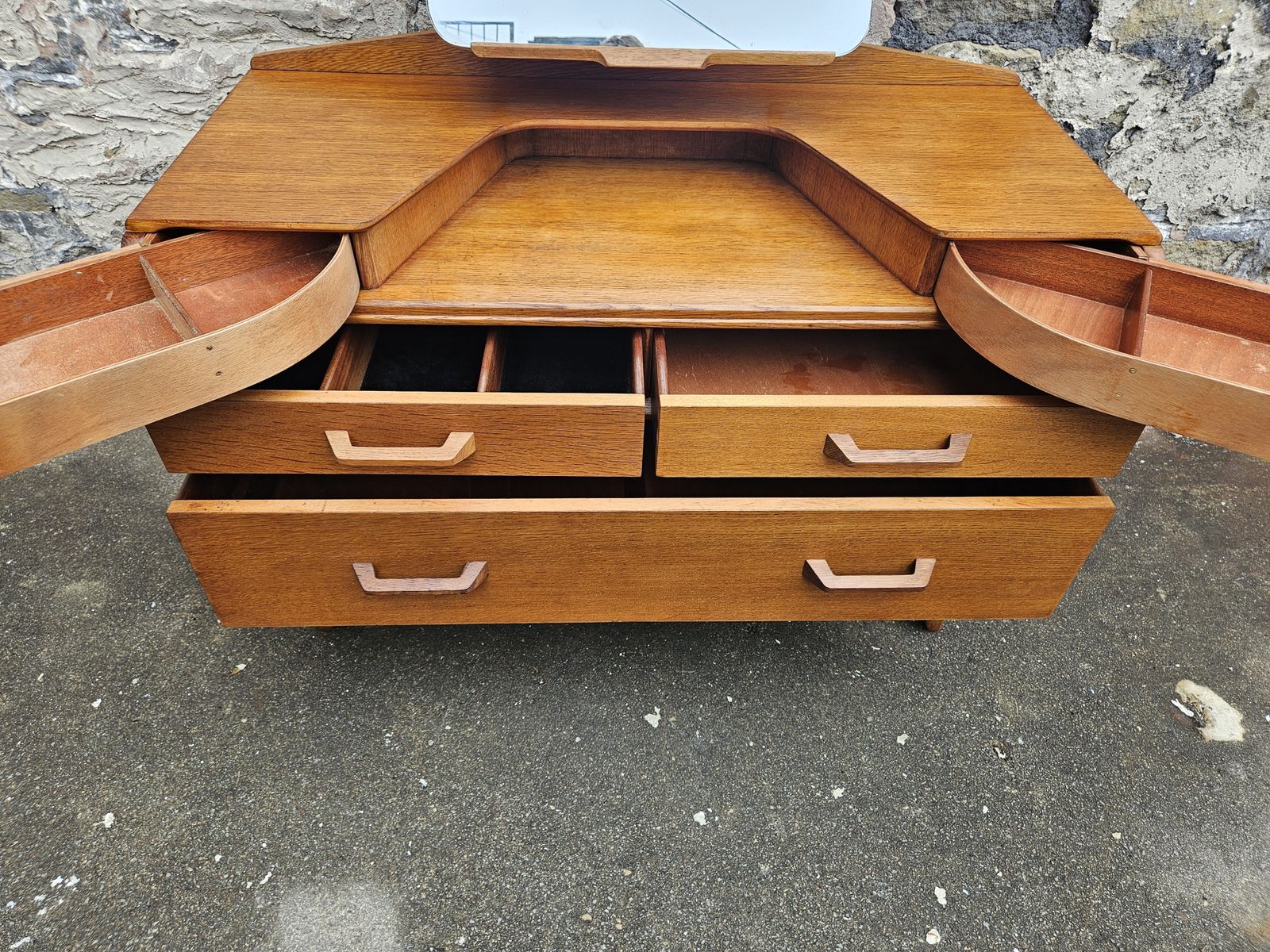 Furniture G Plan Oak Dressing Table: Brandon Range Mid Century Modern Five Drawer Chest photo