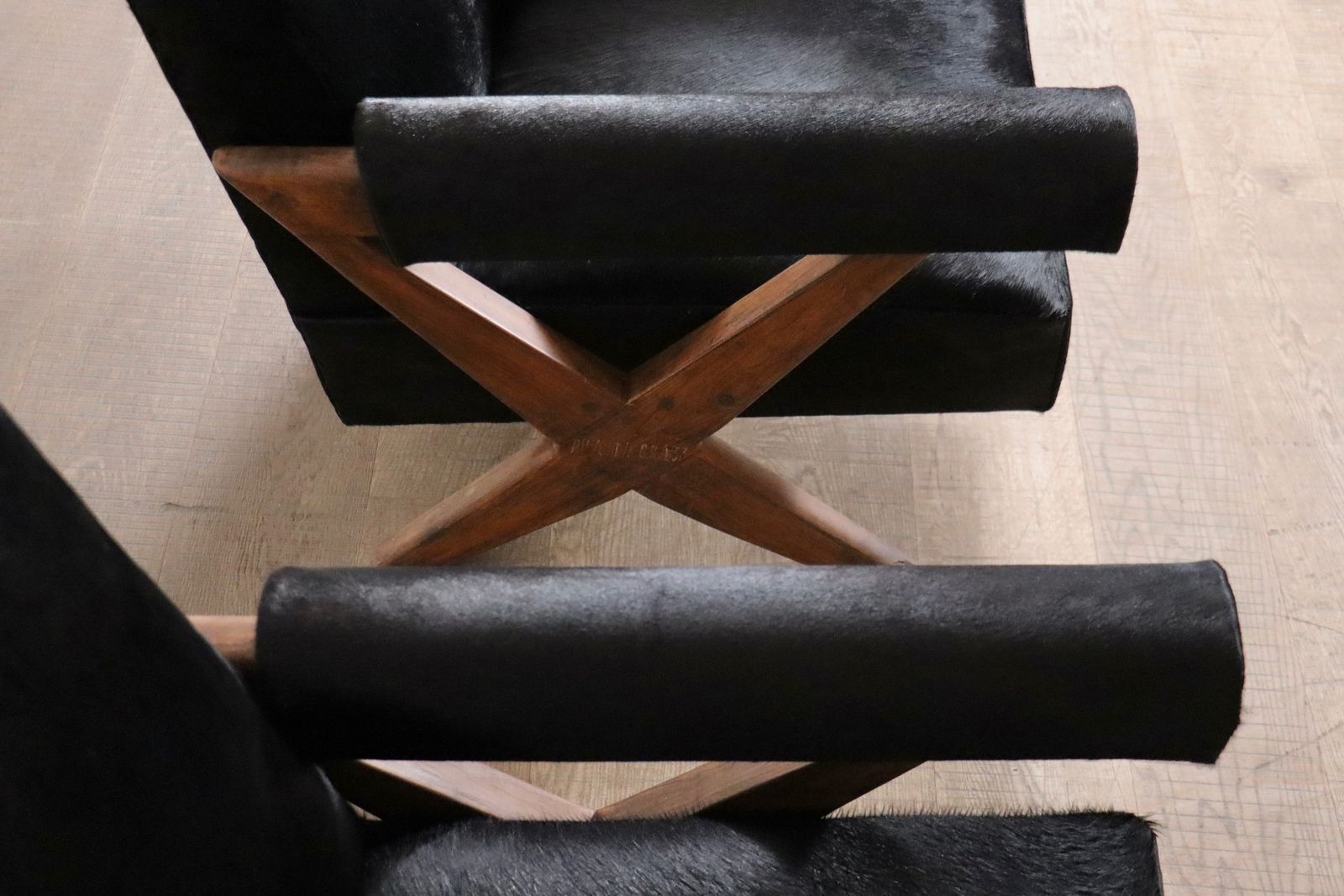 Pair Of Pierre Jeanneret X Leg Lounge Chairs, Chandigarh 1960s photo buy