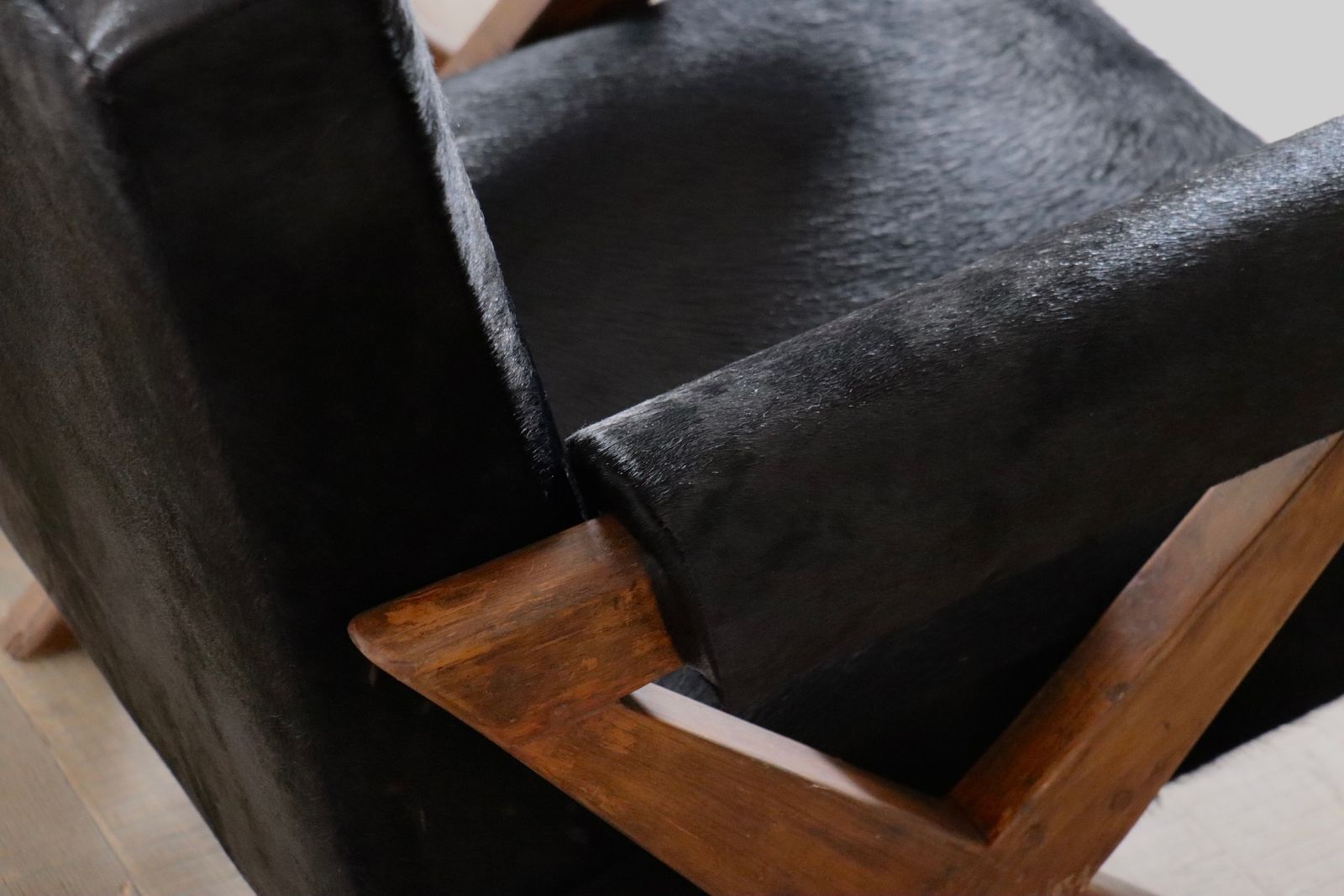 Furniture Pair Of Pierre Jeanneret X Leg Lounge Chairs, Chandigarh 1960s photo