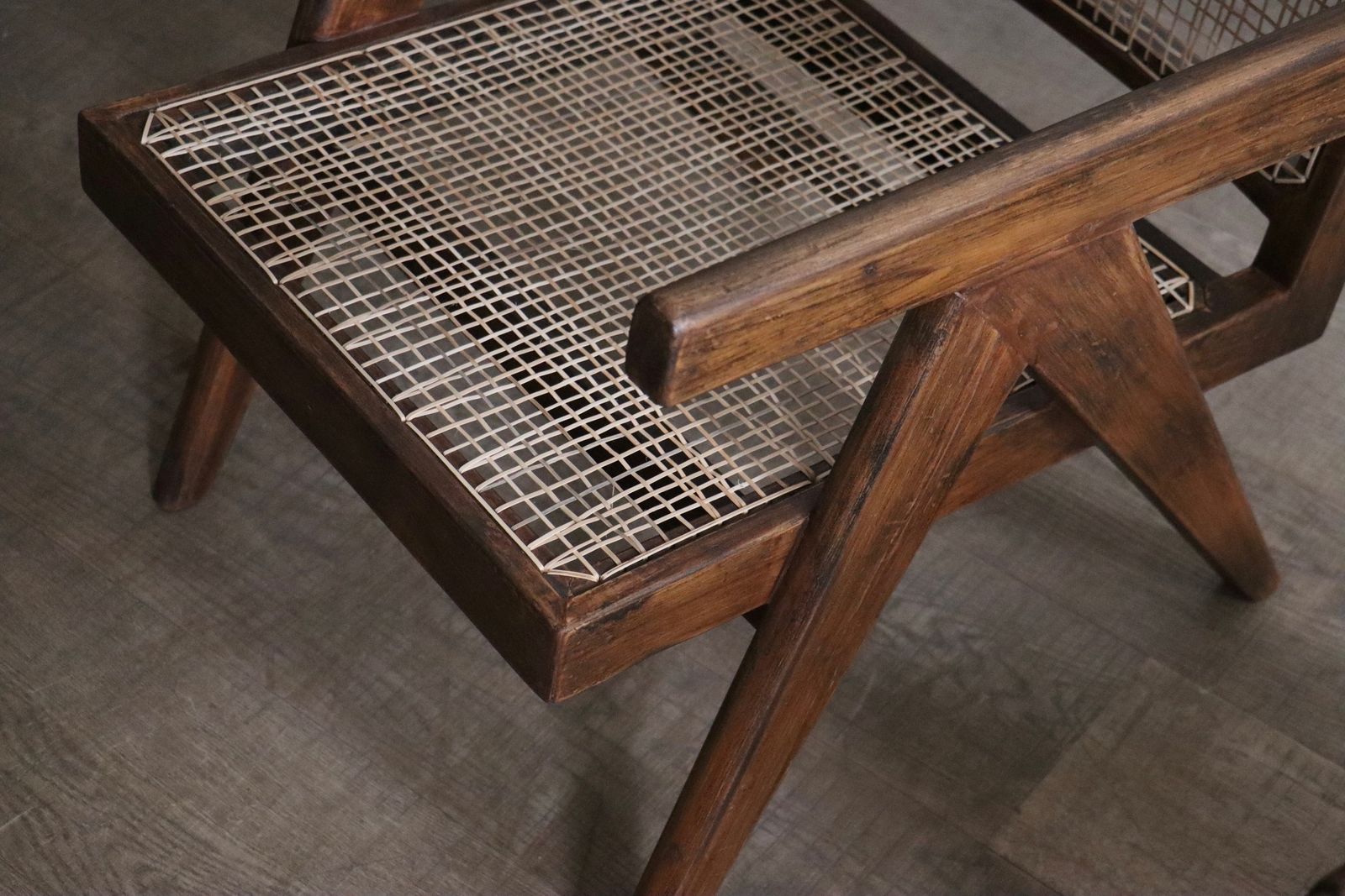 photo furniture Pierre Jeanneret Lounge Chairs Pj Si 29 A In Teak And Cane, ca. jaren 1950