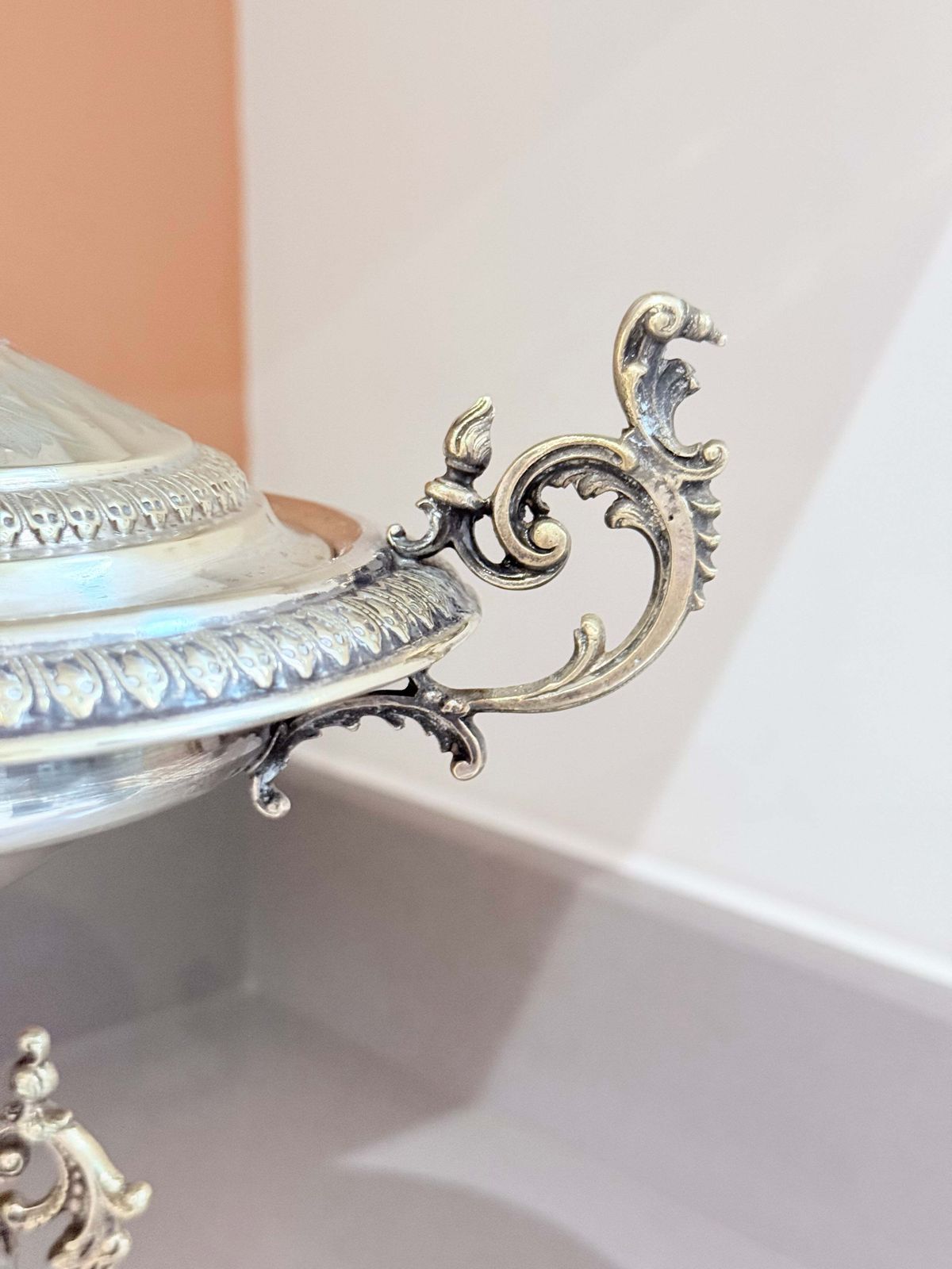 Coupe d'époque en argent, saupoudroir à sucre en métal argenté suédois avec cuillère, Östberg photo 1682.0