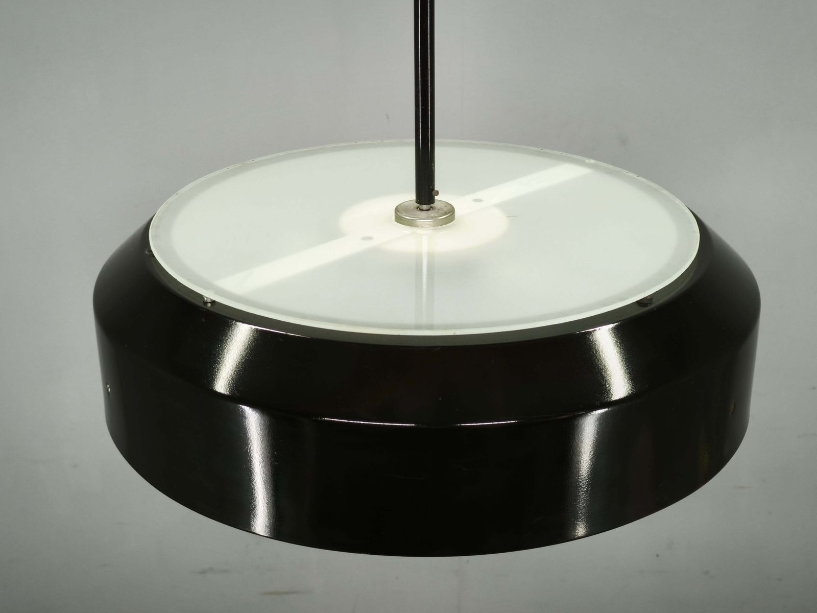 1960s Napako Modernist Black Glass Pendant Light, Czechoslovakia photo 492.0