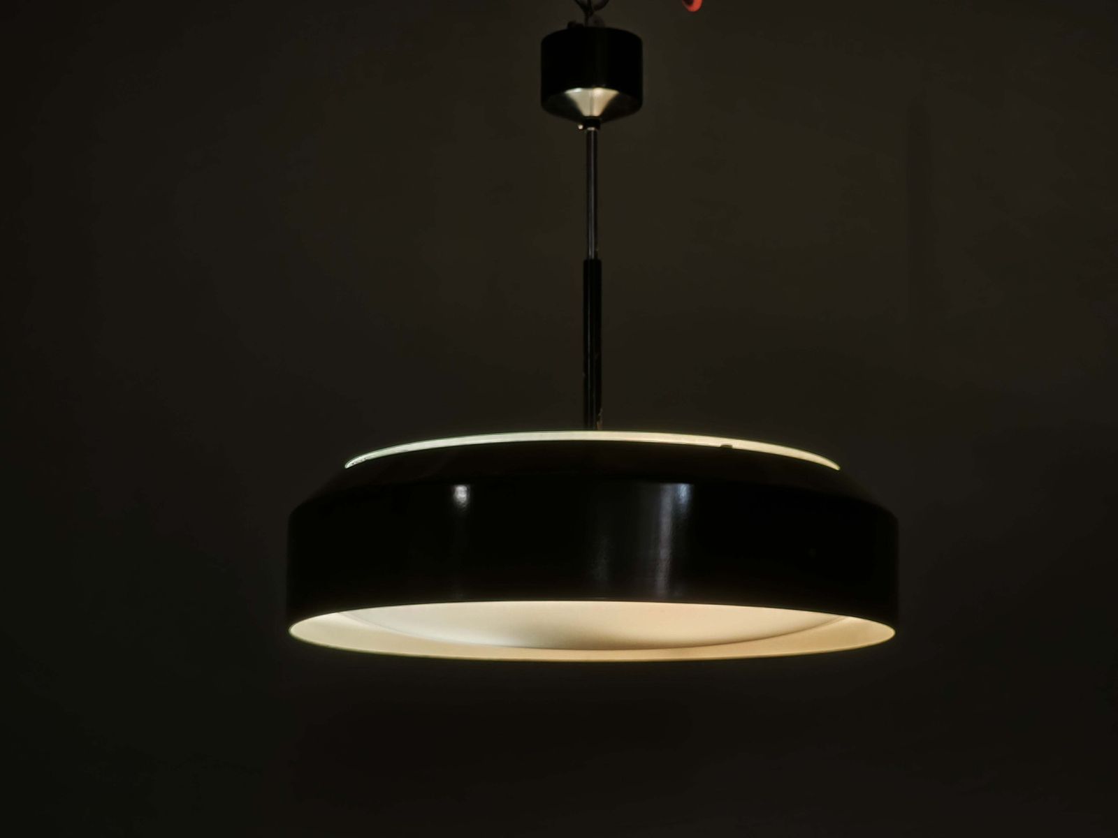 photo for sale 1960s Napako Modernist Black Glass Pendant Light, Czechoslovakia