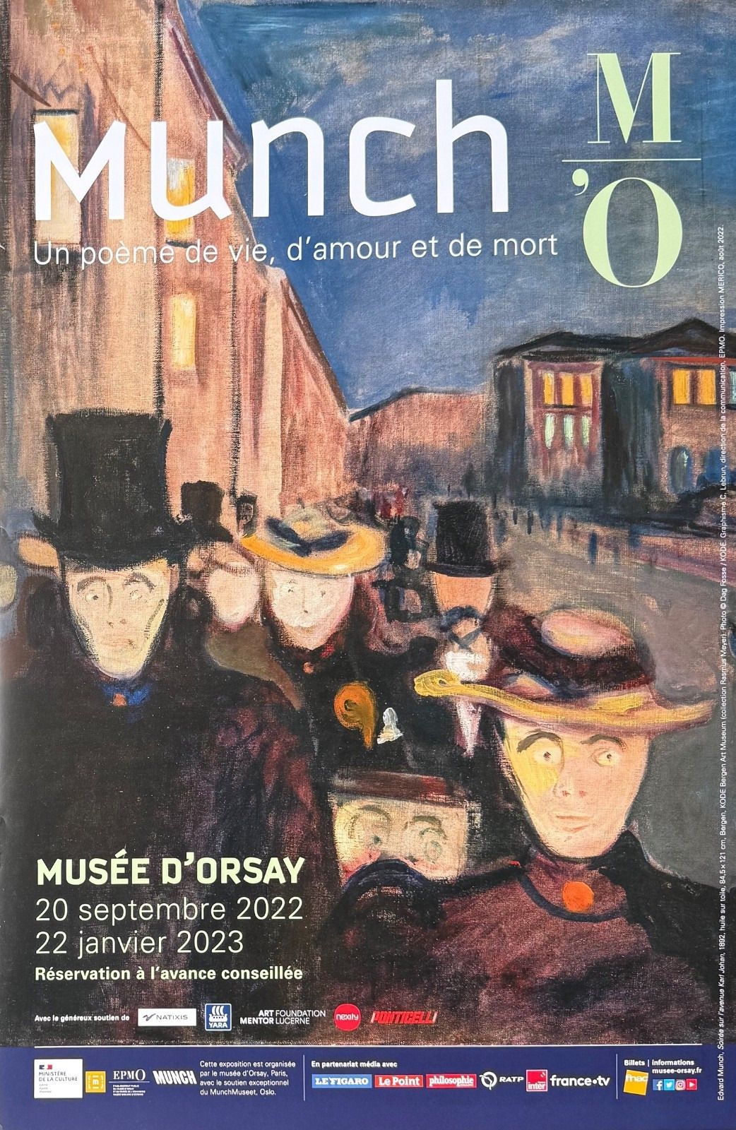 Eduard Munch Official Exhibition Poster Musée D'orsay Paris 2022