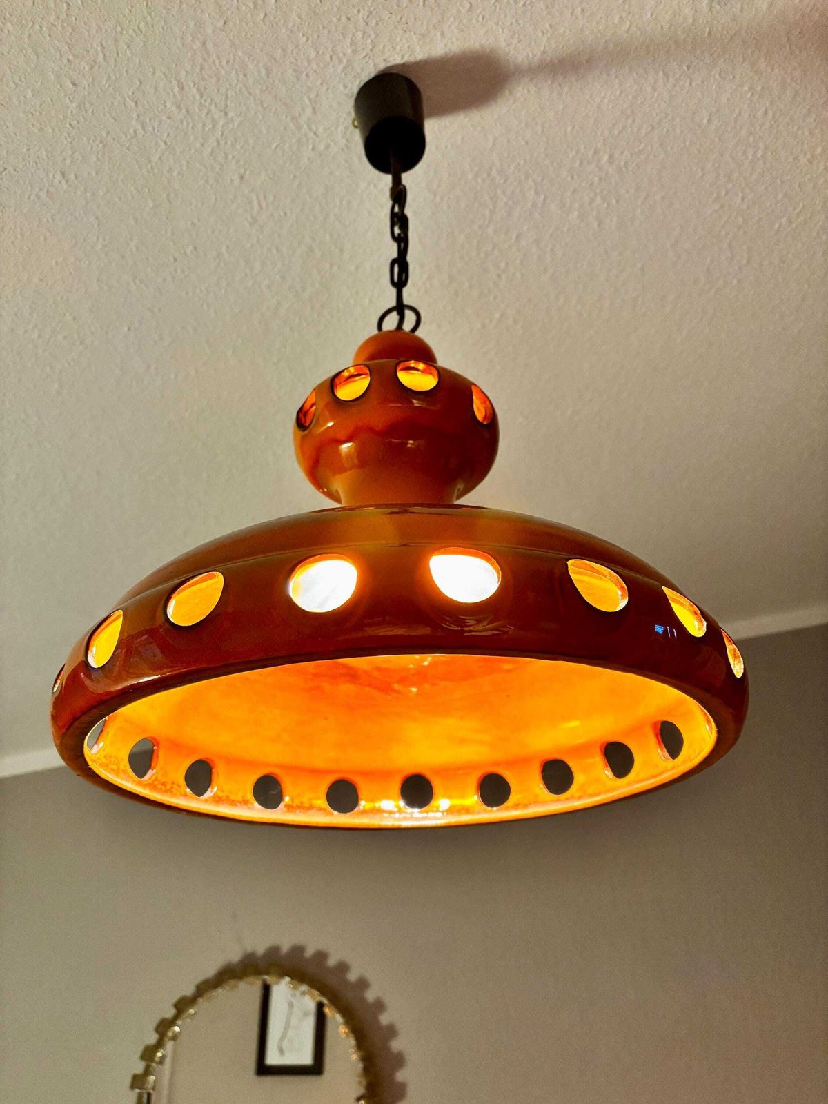 photo for sale Pan Ceramic Ceiling Lamp, jaren 1970