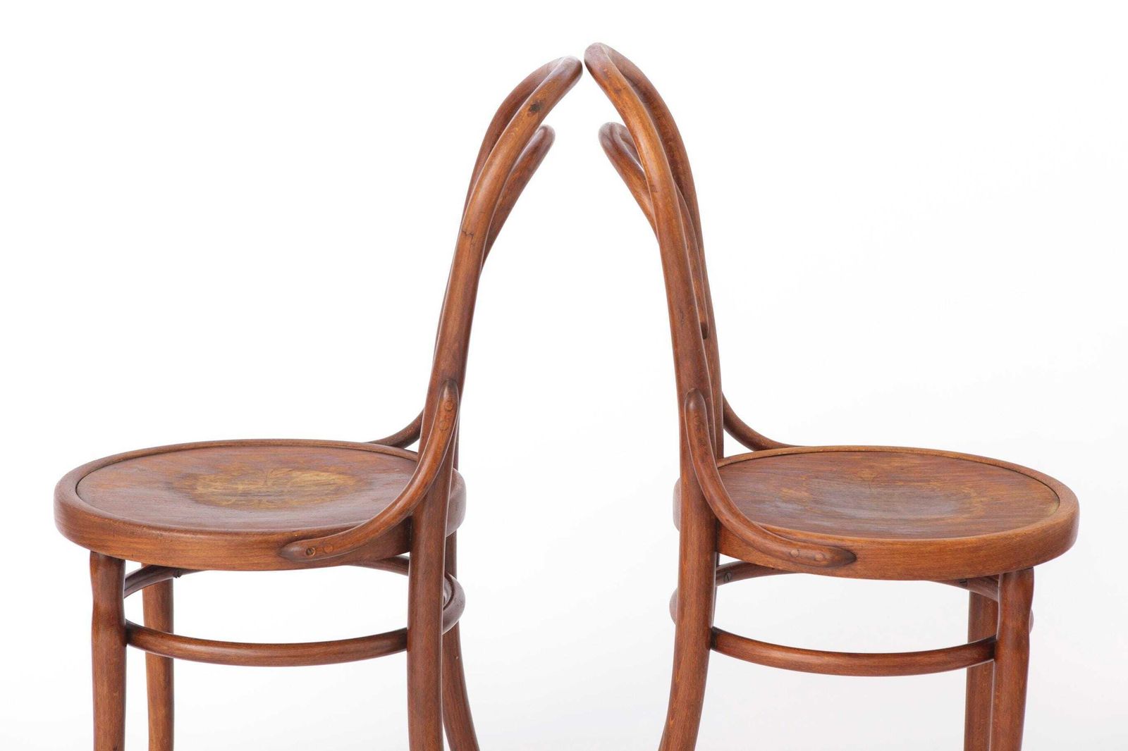 Paar Antieke Bugholzstoelen | Oostenrijkse Beukenhouten Eetkamerstoelen | Thonet Stijl | 1930-1950 photo vintage