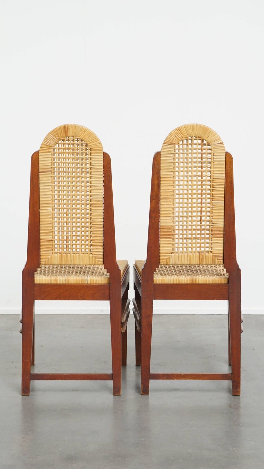 Nice Set Of Two Art Deco Design Dining Chairs With A Wooden Frame And A Removable Fabric Seat photo Furniture