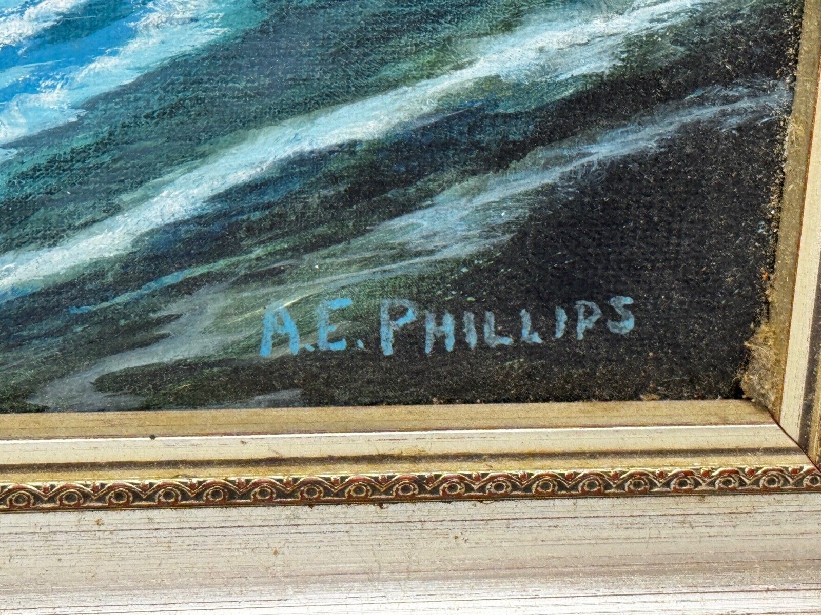 Olieverfschilderij HMS Sheffield D80 Falklandsoorlog Royal Navy, gesigneerd door A E Phillips photo buy