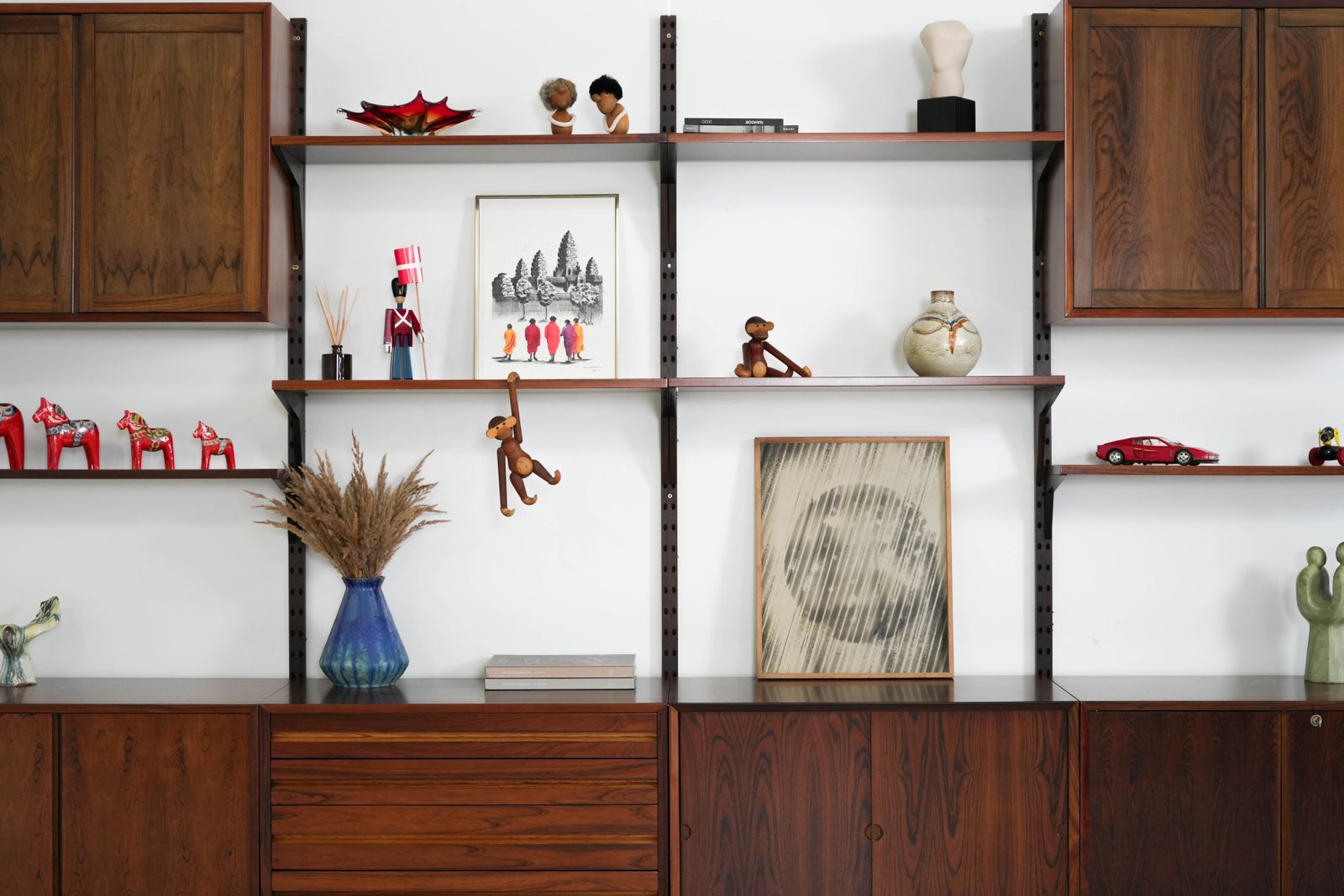 Modular Shelving In Veneer By Poul Cadovius, Denmark, 1970s photo for sale
