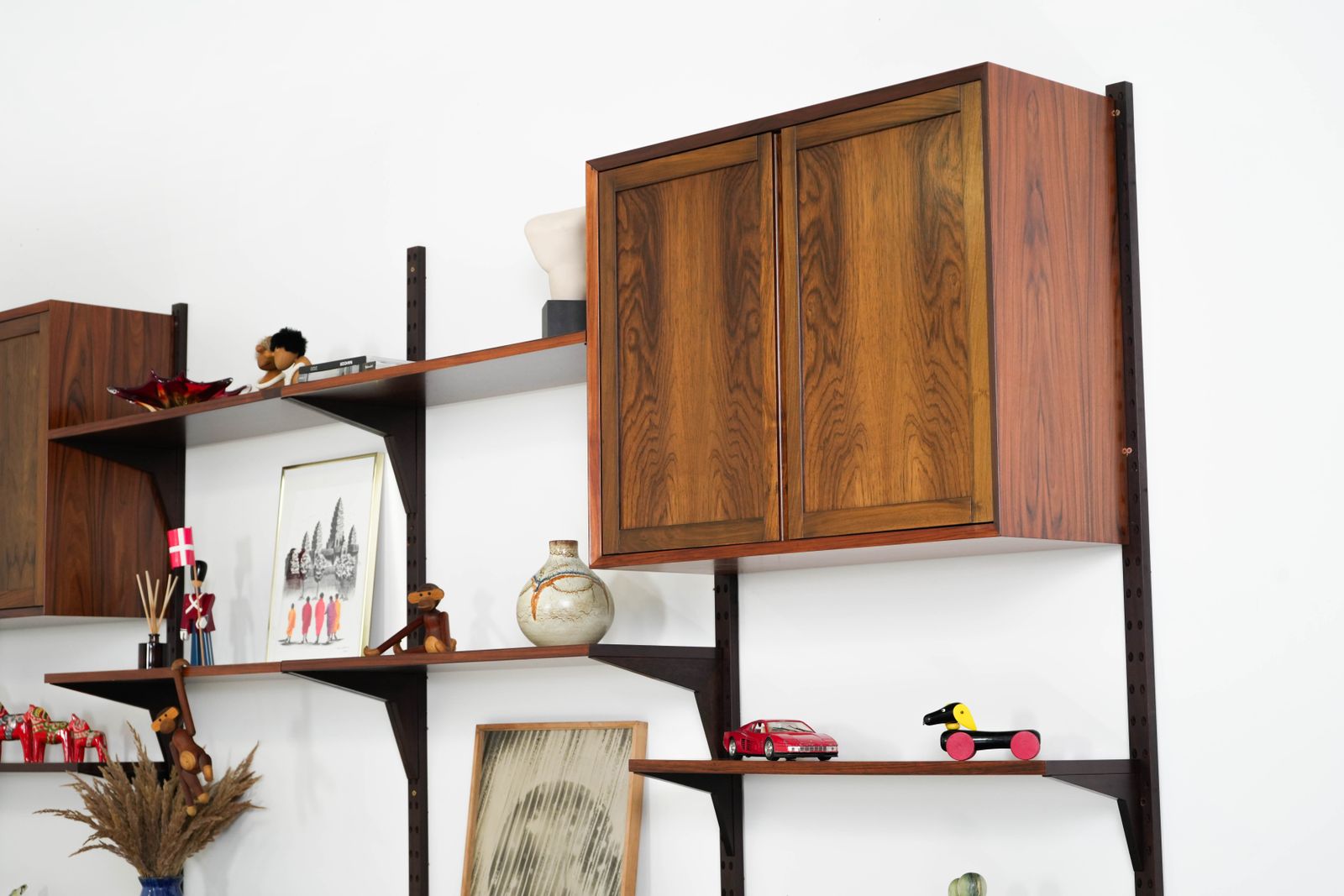 Modular Shelving In Veneer By Poul Cadovius, Denmark, 1970s photo vintage