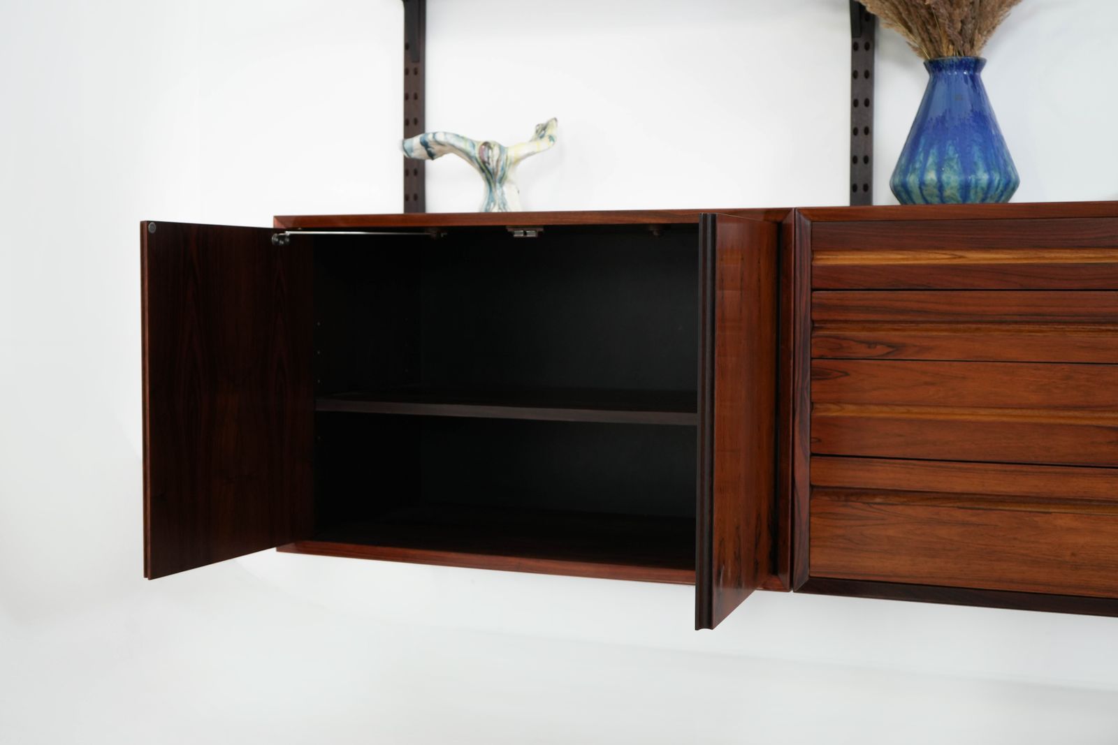 photo vintage Modular Shelving In Veneer By Poul Cadovius, Denmark, 1970s